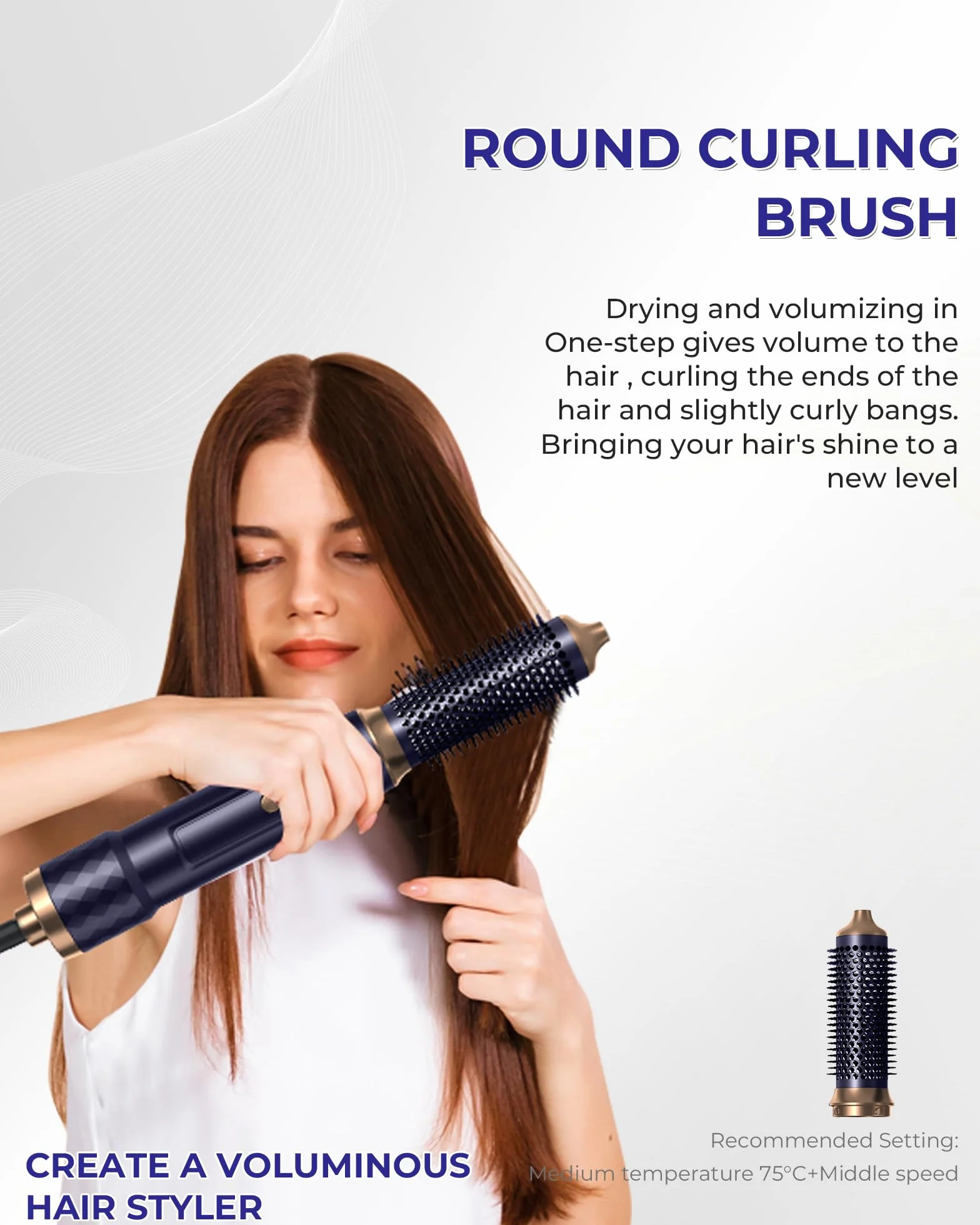 UKLISS Air Styler 6 en 1 Brosse Soufflante Brushing Bleu