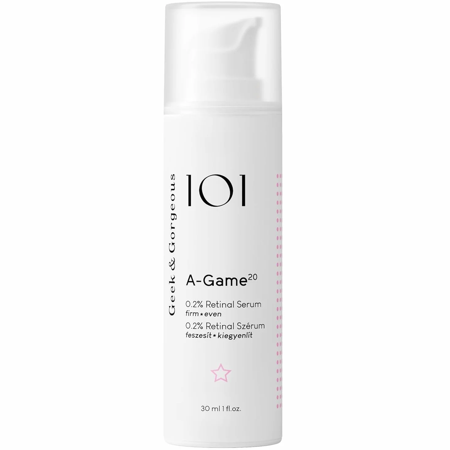 Geek & Gorgeous A-Game 20 – 0.2% Retinal Serum – Advanced Anti-Aging Vitamin A Night Serum – Reduces Wrinkles, Smooths Skin & Boosts Collagen – For Experienced Retinoid Users – 30ml