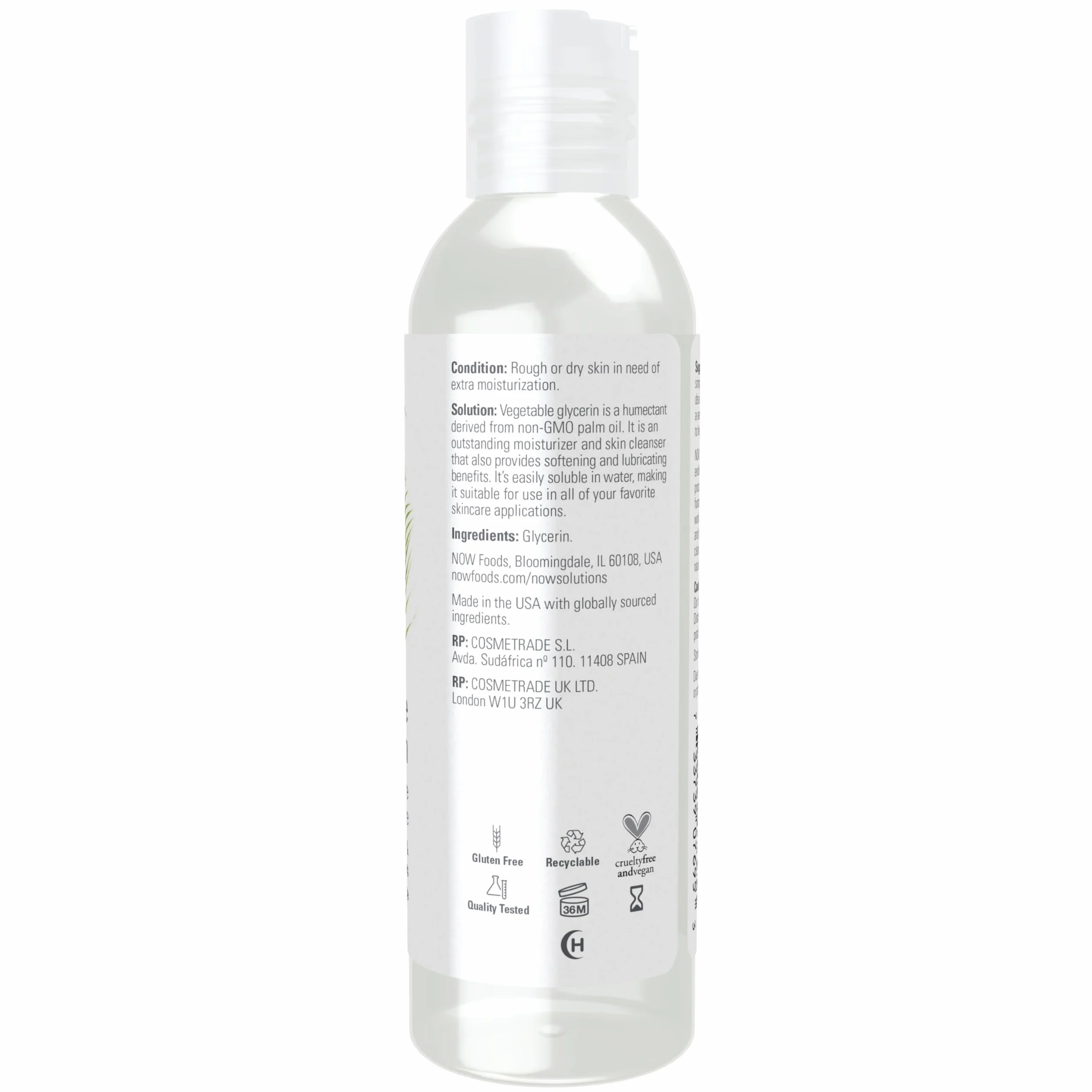 NOW Foods Vegetable Glycerine 100% Pure 4 oz