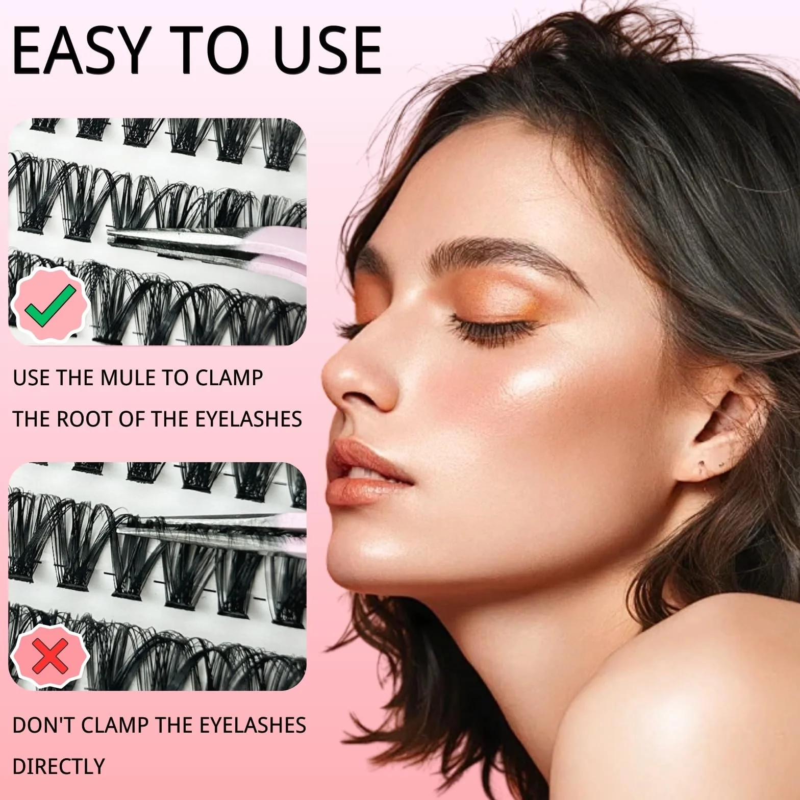 KEYRI 580 Pièces Faux Cils Individuel Extension Cils Kit DIY 8-16mm Mix