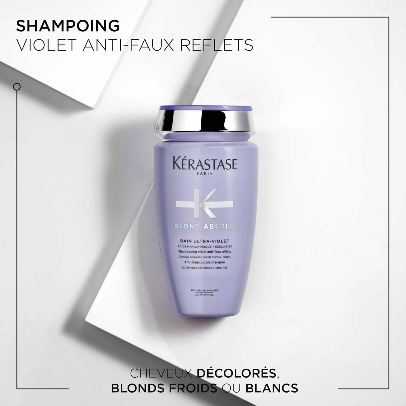 Kerastase Blond Absolu Bain Ultra-Violet Shampoing Déjaunisseur Cheveux Blonds Froids Blancs Gris 250 ml