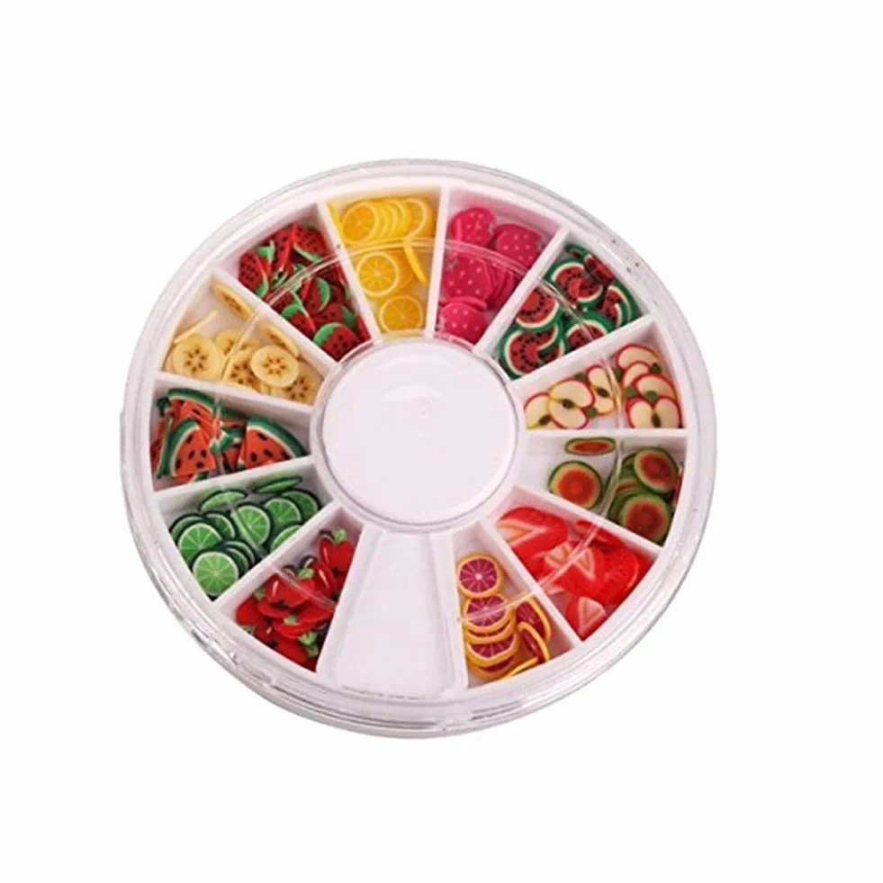 Fruit Slice Nail Art Astuce Décoration Ongles Fruits Polymère Pâte 1 Boîte 12 Motif