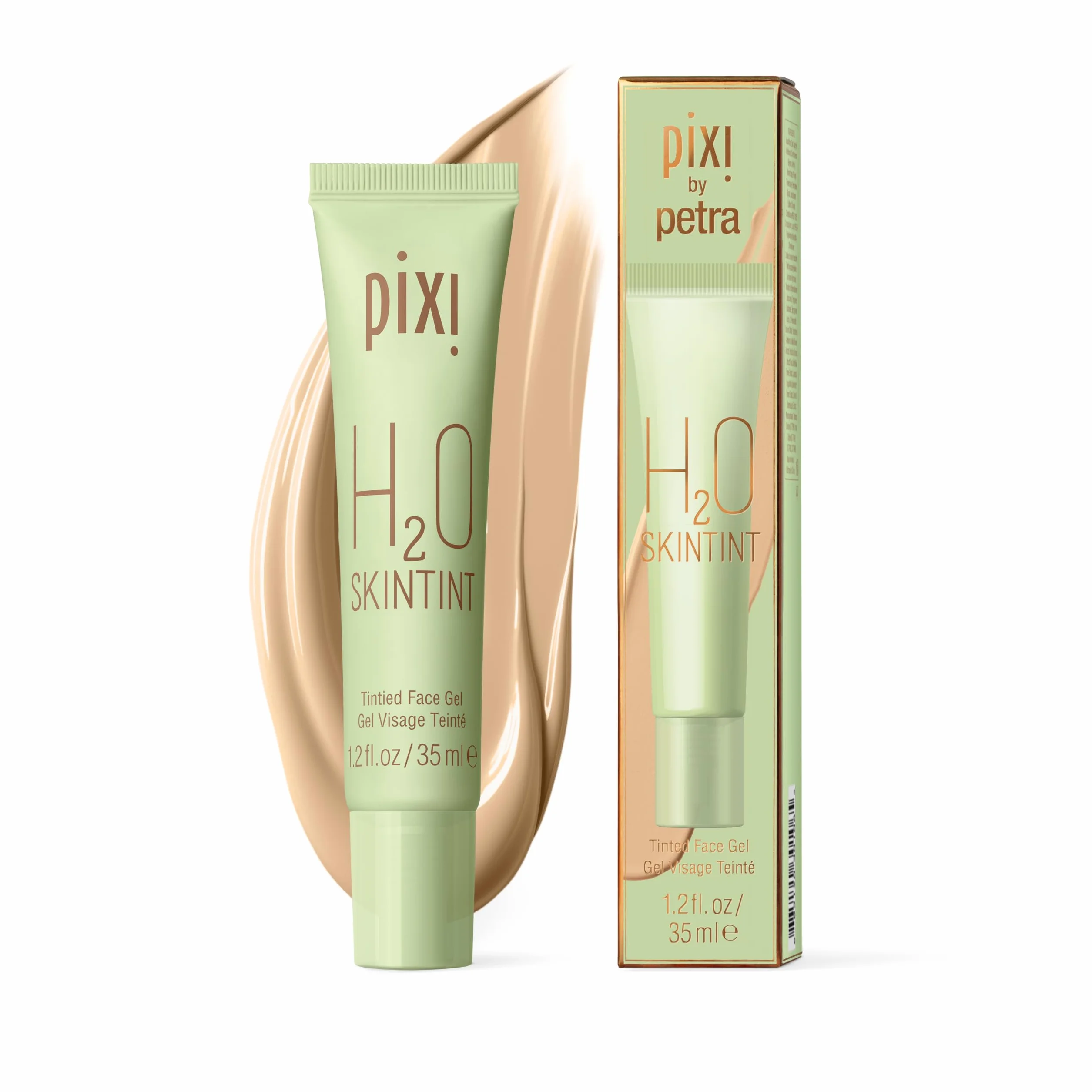 Pixi Beauty H2O SkinTint | Gel Teinté Hydratant | Texture Légère et Résistante à l’Eau | Unifie le Teint et Réduit les Rougeurs | Teinte: Beige | 35 ml / 1,2 fl oz