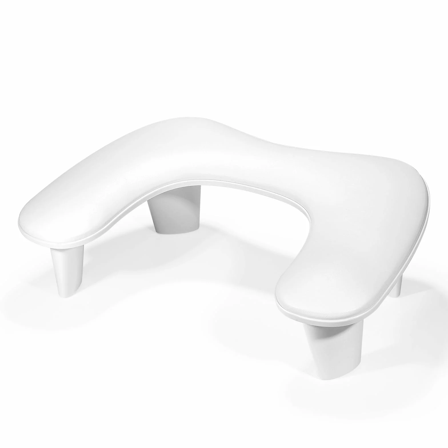 LIONVISON Repose Main Ongle: PU Cuir Coussin Manucure Repose Main Type U Coussin Ongle Repose Main et Pose Main Manucure pour Femmes, Filles et Manucures pose Main Manucure（Blanc）
