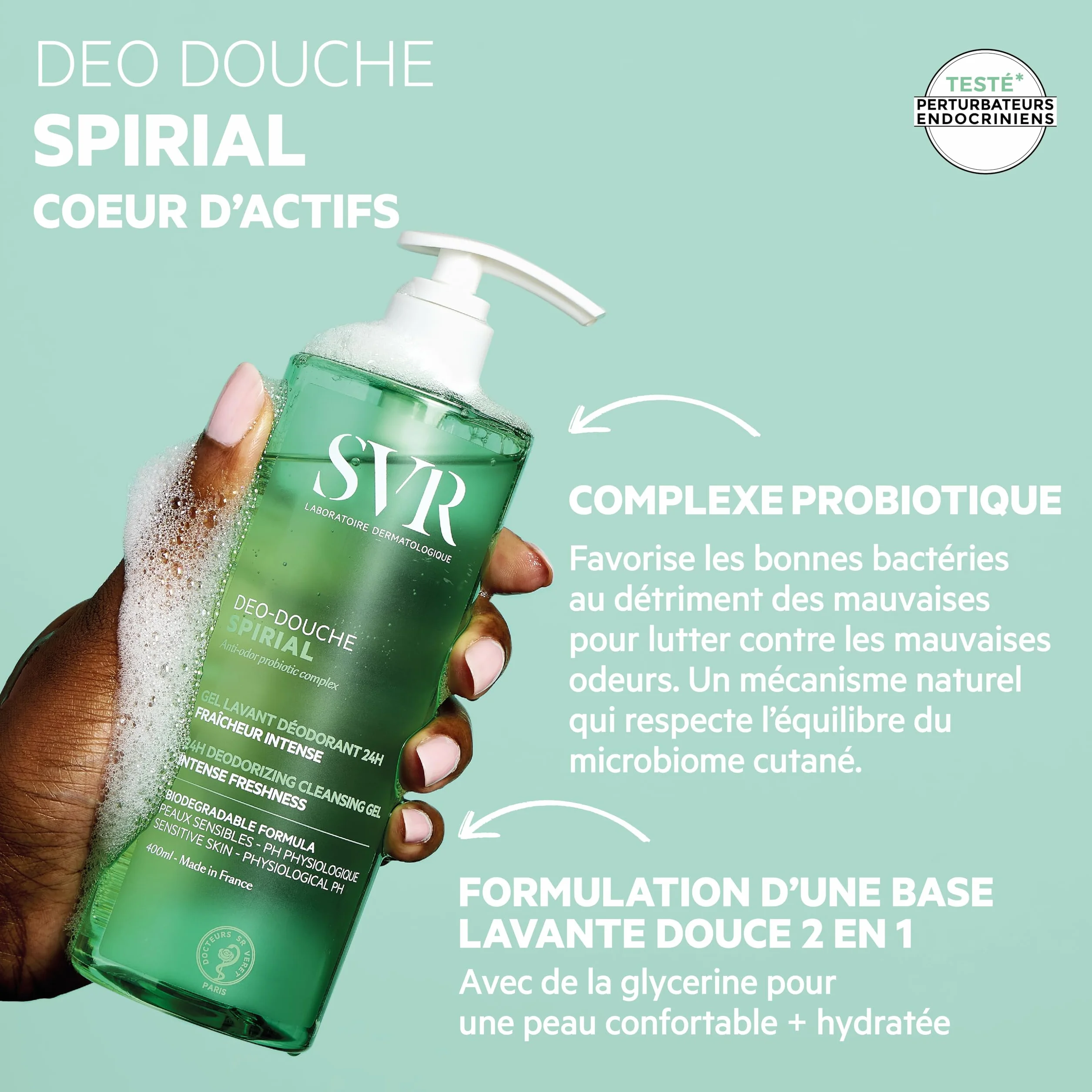 SVR Spirial Déo-Douche Gel lavant déodorant 24h 200 ml