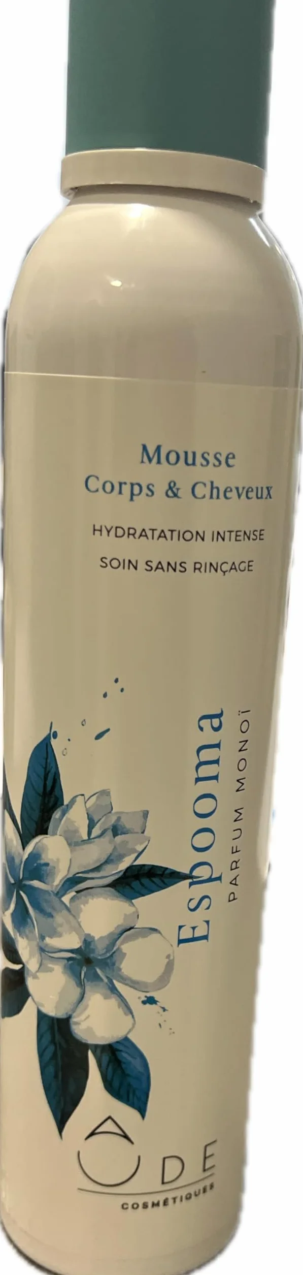 Mousse hydratante corps et cheveux "Espooma Monoï" Peau douce, parfumée et hydratée, cheveux lisse et brillant