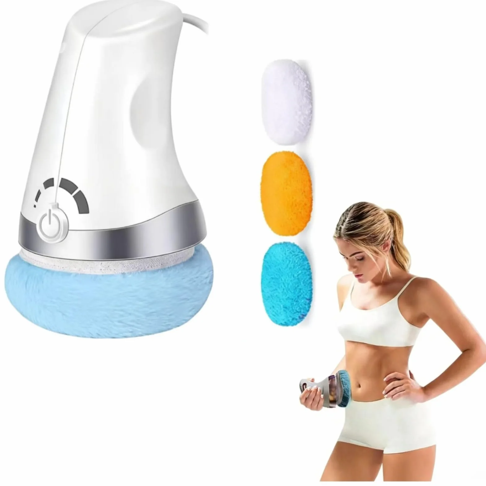 Massage Cellulite Masseur,Vibrapro Anti Cellulite,appareil anti cellulite,Intensité réglable à volonté,3 coussins amovibles en tissu doux pour soulager la fatigue physique et raffermir la silhouette