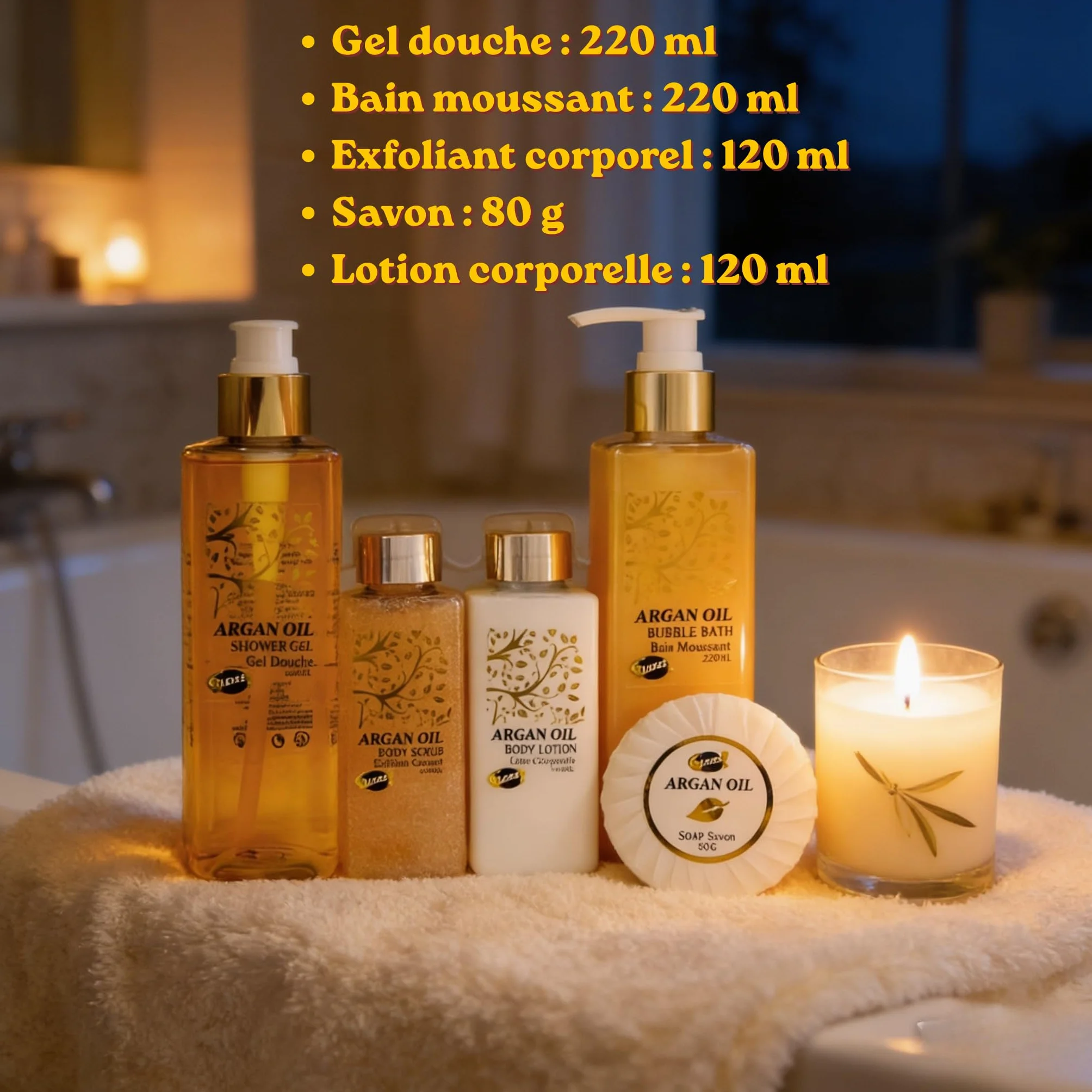 Coffret Bain Argan Parfum Soin Relaxation Cadeau Femme Fête des Mères