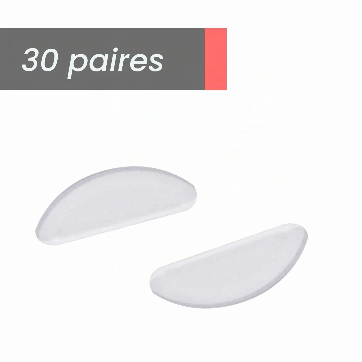 NEPAK 30 Paires Silicone Antidérapant Coussinets de Nez Adhésif pour Lunettes de Soleil (1mm Transparent)
