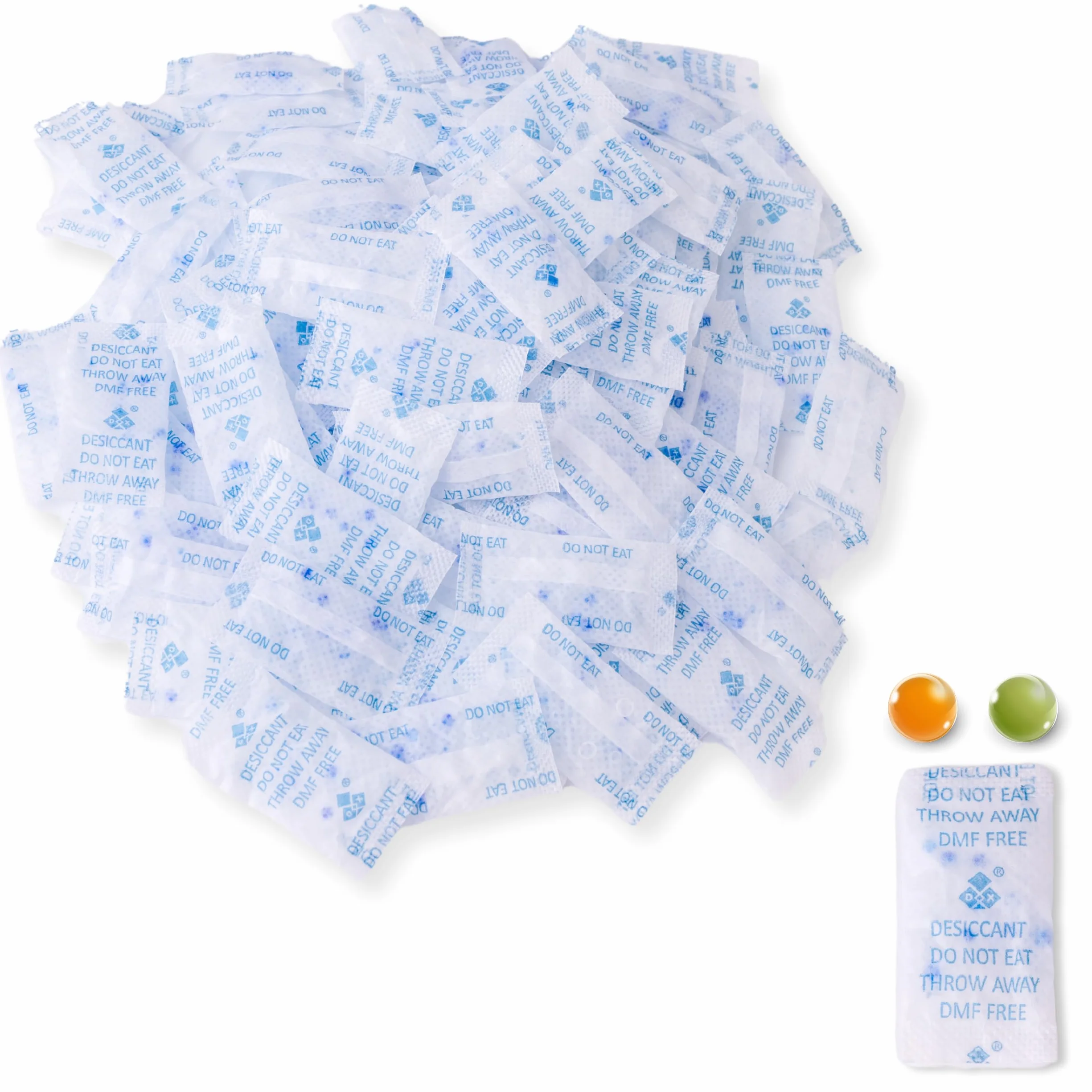 Lens-Aid Sachets Silica Gel 1g x 100 – Déshydratant Réutilisable avec Indicateur Orange/Vert Anti-Humidité