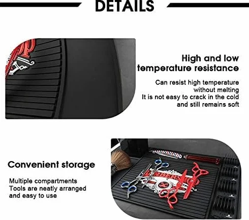Tapis Anti-dérapant en Silicone pour Outils de Coiffeur et Salon