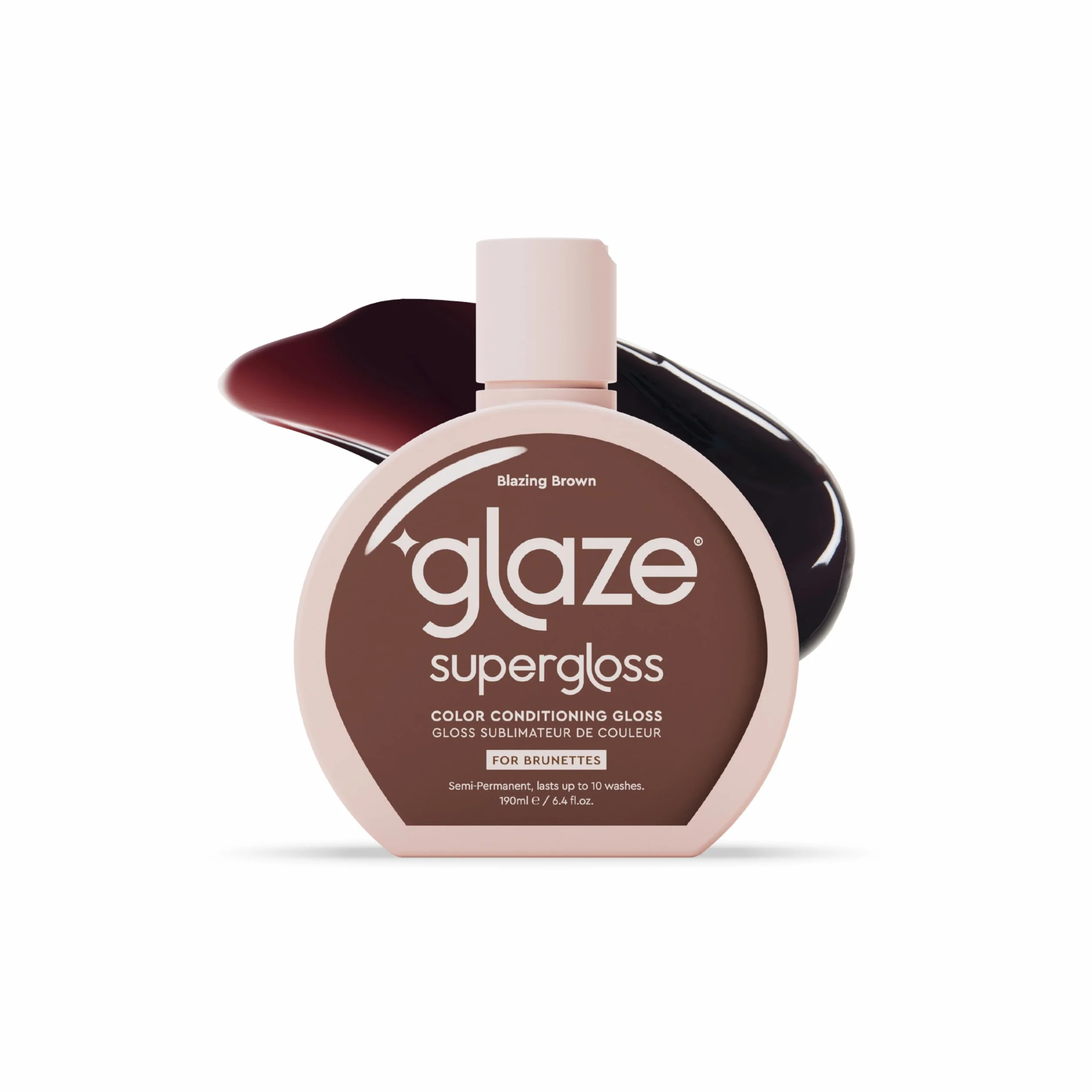Glaze Supergloss Color Conditioning Gloss – Brillant semi-permanent hydratant pour cheveux et boost de brillance – Masque de dépôt de couleur – Végétalien, sans cruauté envers les animaux – 190 ml