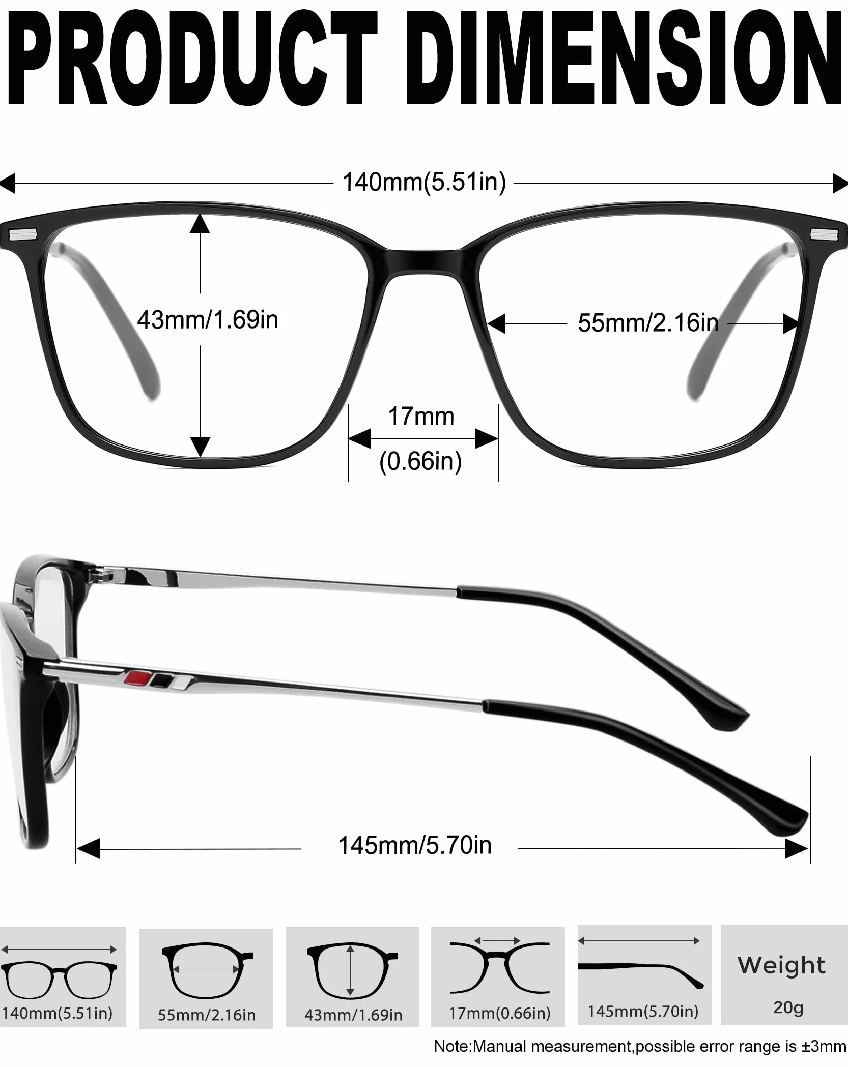 KANASTAL Lunettes anti lumière bleue Homme Femme forme carrée métal protection écran PC ordinateur jeu vidéo