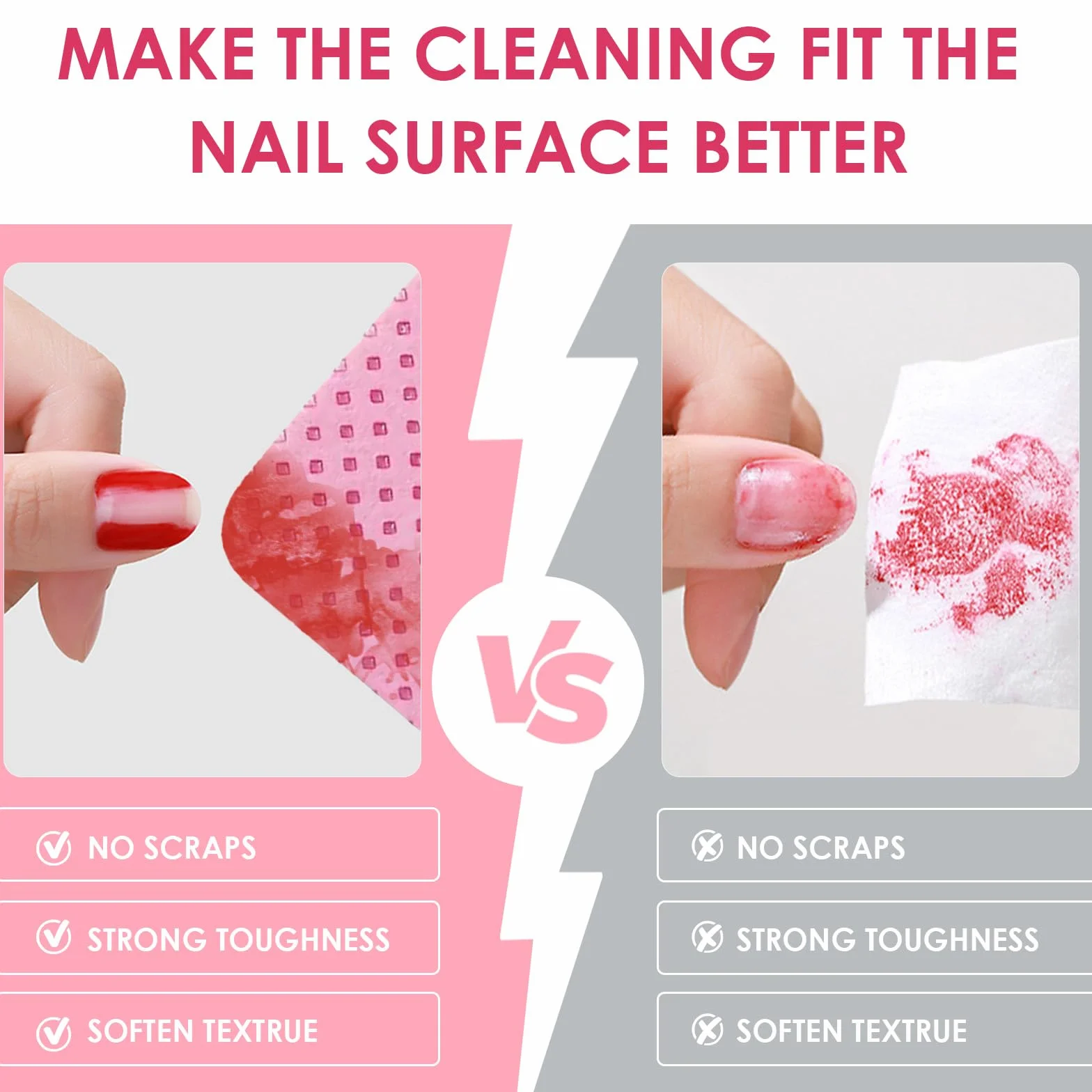 Lingettes à Ongles Non Pelucheux 330 Pièces, Coton Cleaner Dégraissant Gel Vernis Remover Wipes pour Manucure et Pédicure