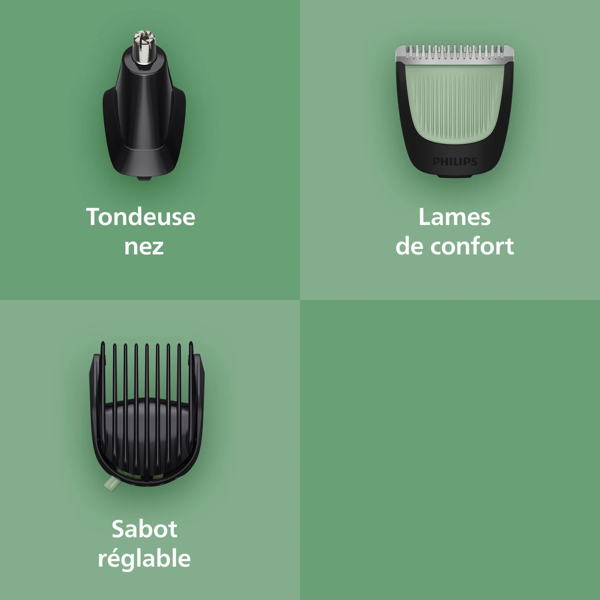 Philips Multigroom série 3000 Tondeuse tout-en-un 7 accessoires Lames auto-affûtées 10 hauteurs de coupe MG3930/15