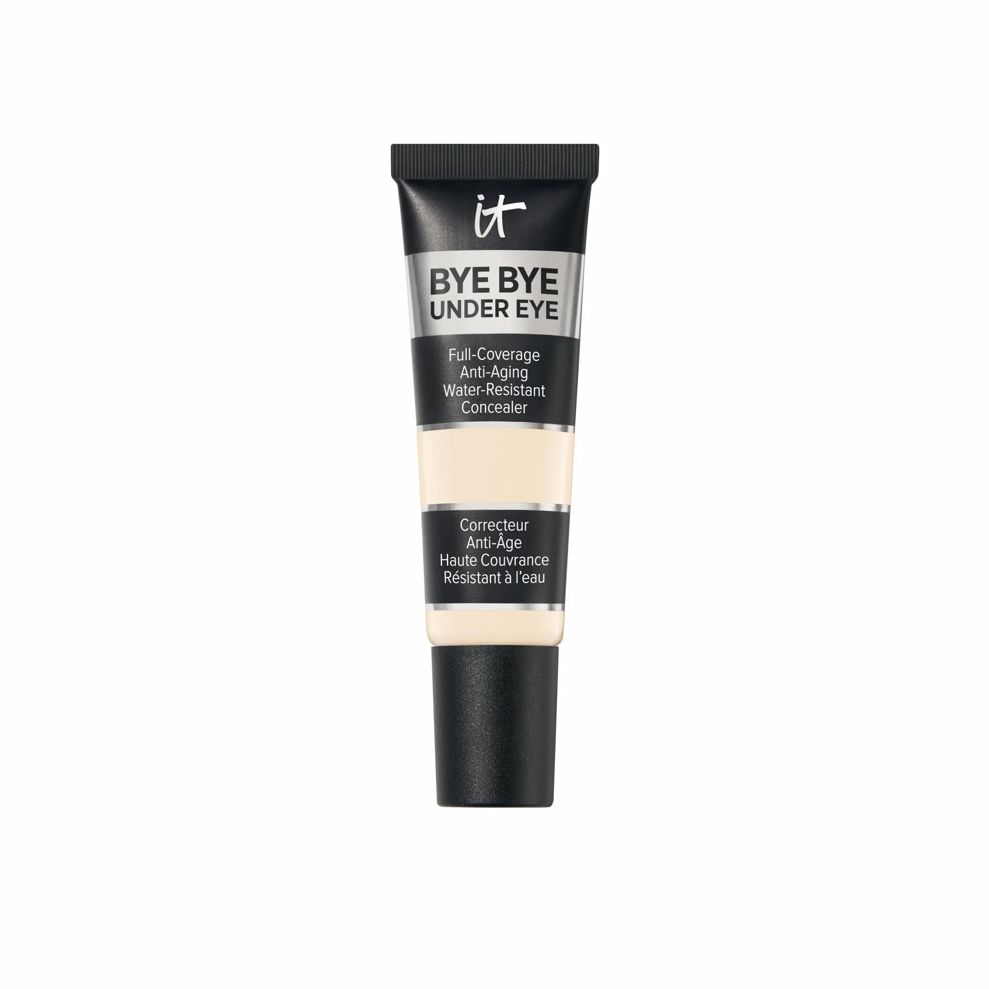 IT Cosmetics, Correcteur Anti-Âge Bye Bye Under Eye, Haute Couvrance, Waterproof, Enrichi en Peptides, Collagène & Acide Hyaluronique, 12 ml, Teinte : Light 10.5