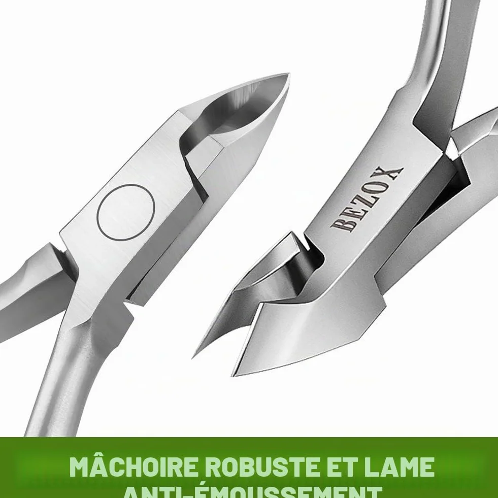 BEZOX Coupe-cuticules professionnel acier inoxydable dissolvant peaux mortes Argenté