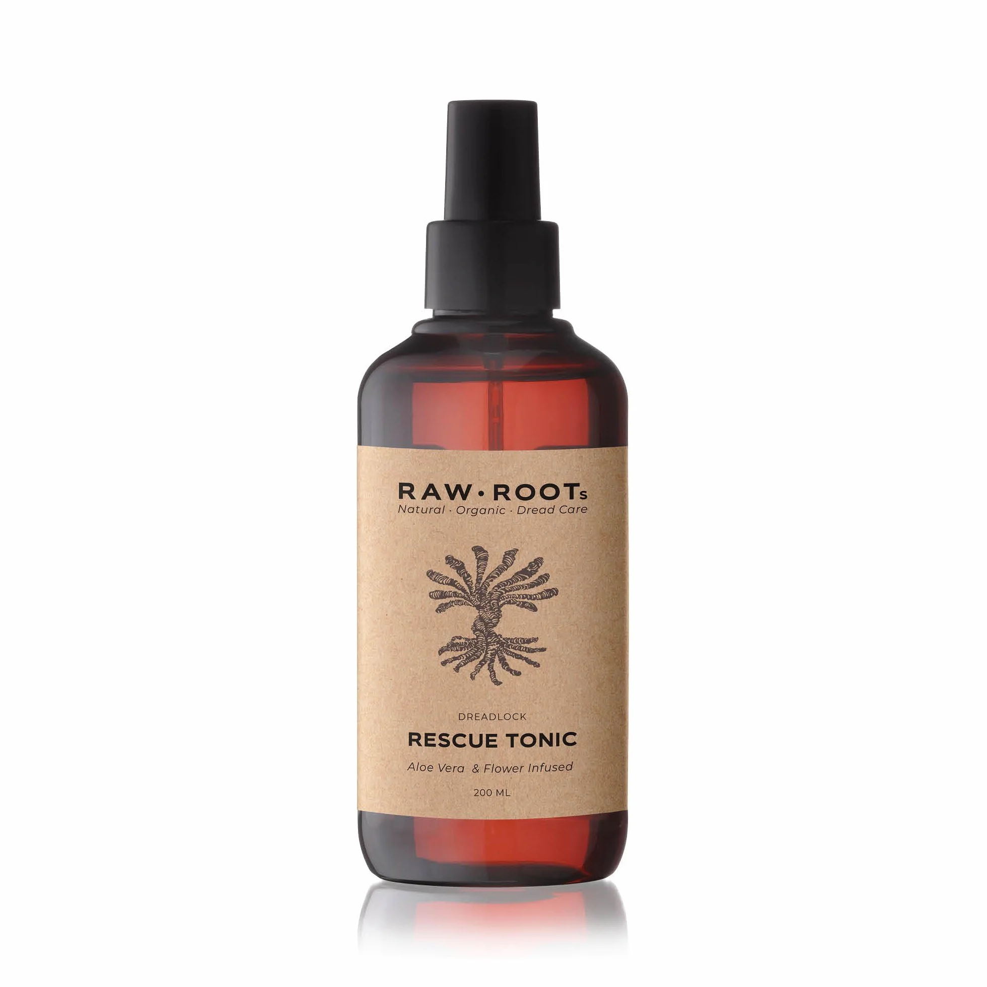 RAW ROOTs Rescue Tonic 200ml | Spray Naturel Rafraîchissant pour Dreadlocks Secs, Cuir Chevelu Irrité et Peaux Sèches | Spray Polyvalent sans Sulfates, Silicone ni Parabènes