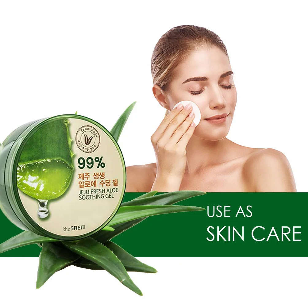 Gel d'Aloe Vera Coréen Naturel 100% - 300 ml - Crème Hydratante pour le Visage, Soin Après-Soleil