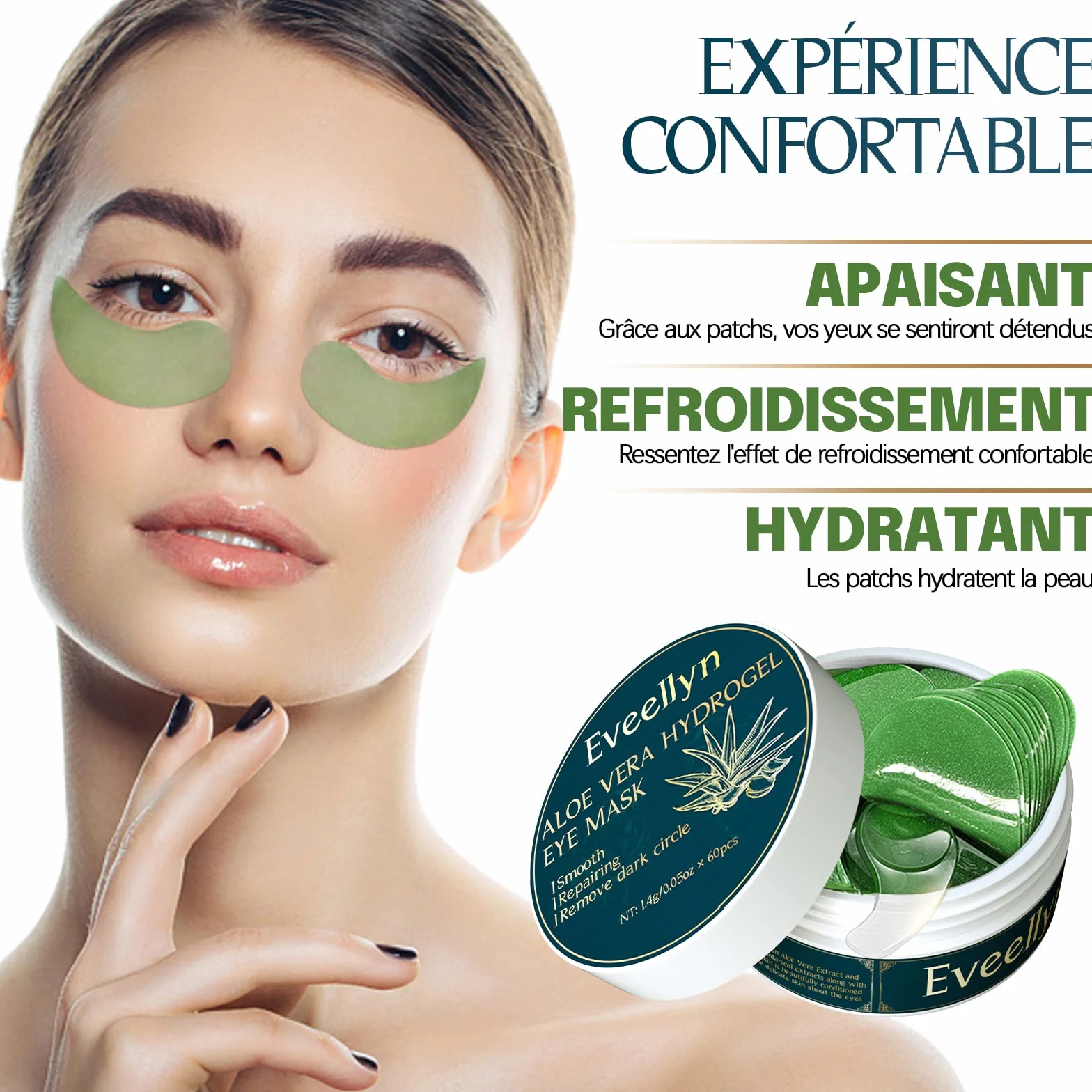 Masque Yeux Collagène 30 Paires Anti-âge Cernes Poches Rides Hydratant
