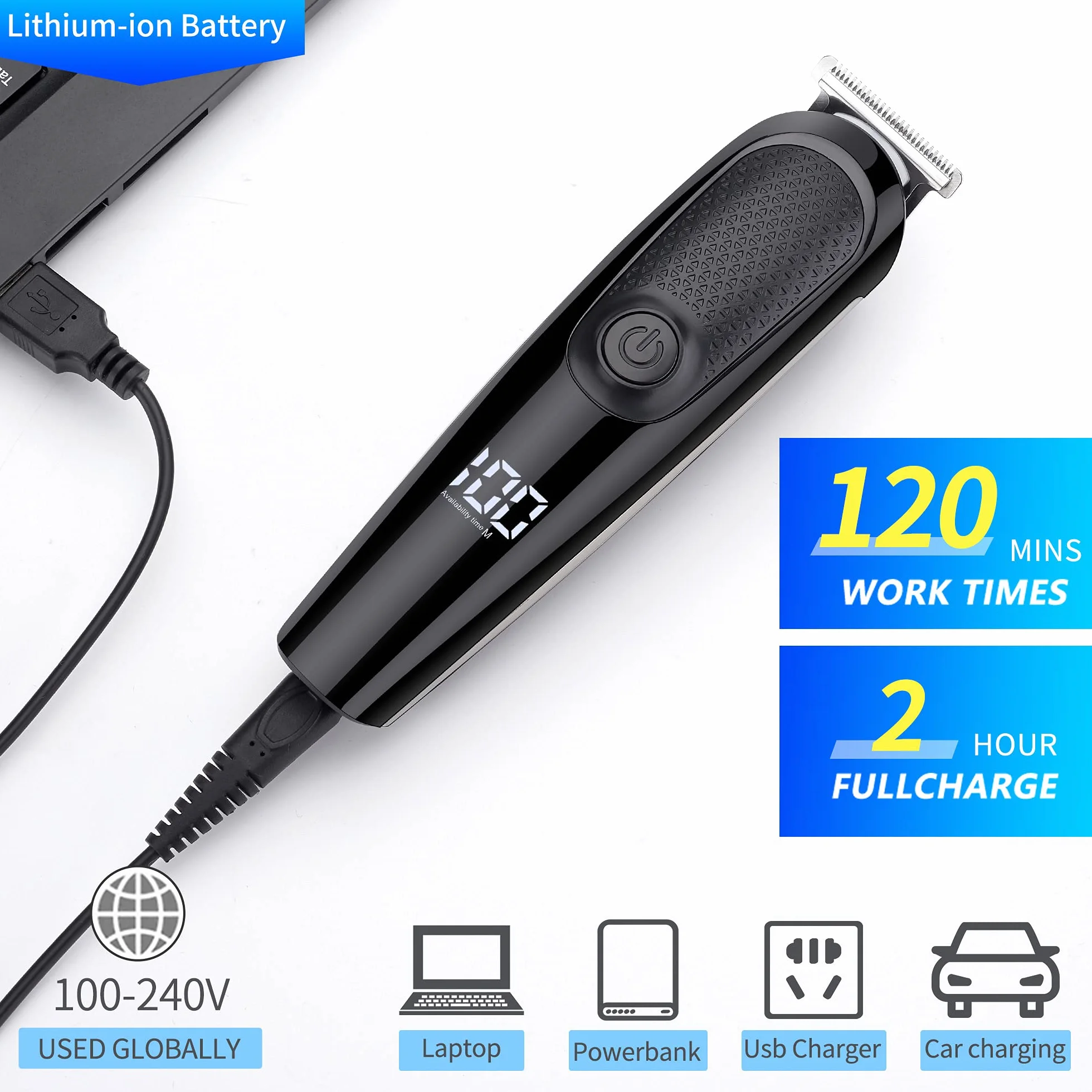 Shengtai ST-0261 Tondeuse à cheveux rechargeable 5 en 1 pour homme