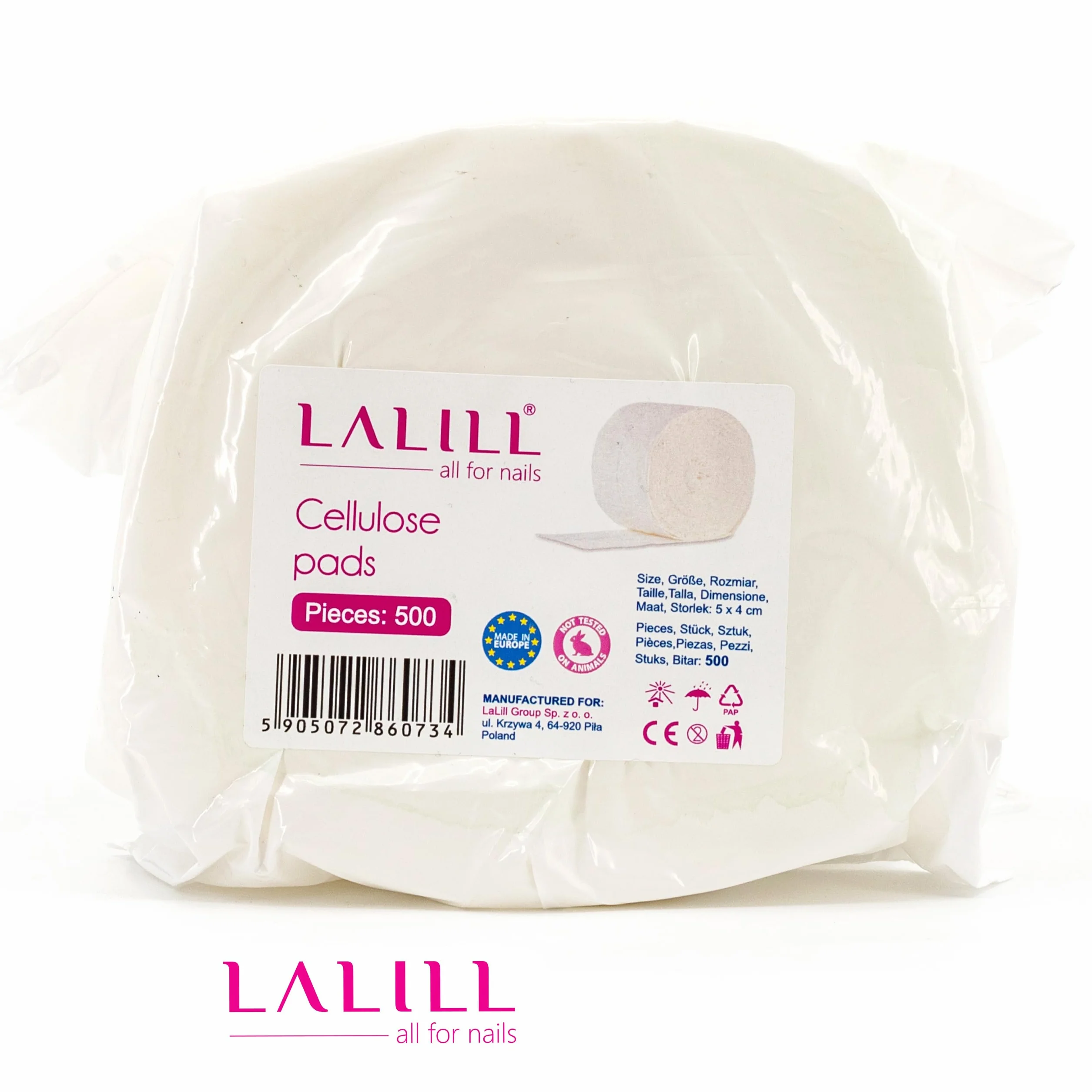 LALILL Cleaner Ongles Dégraissant 500ml Kit - Nettoyant pour Ongles avec Flacon Pompe 200ml, 500 Pads et Brosse