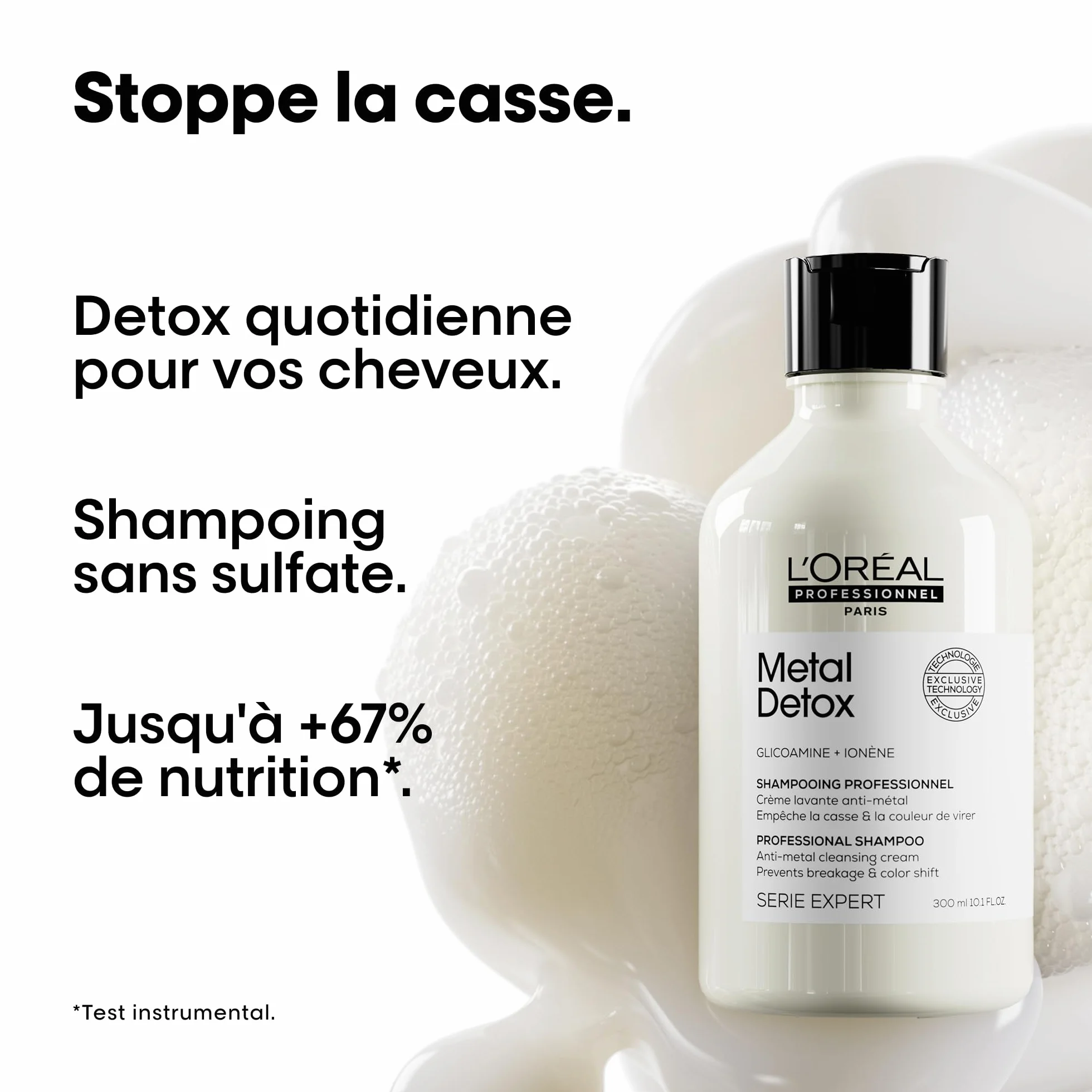 L'OREAL PROFESSIONNEL Shampoing Crème Lavante Metal Detox Anti-Casse Anti-Metal 300 ml