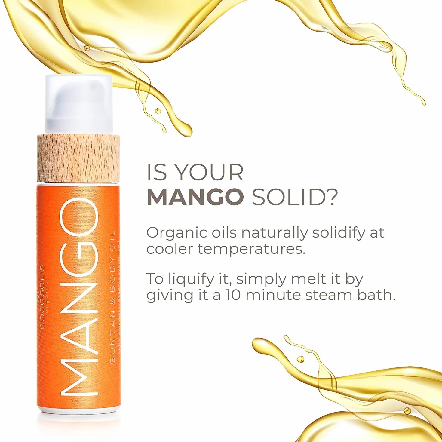 COCOSOLIS MANGO Huile bronzante Bio bronzage naturel - Six huiles naturelles parfum frais de mangue