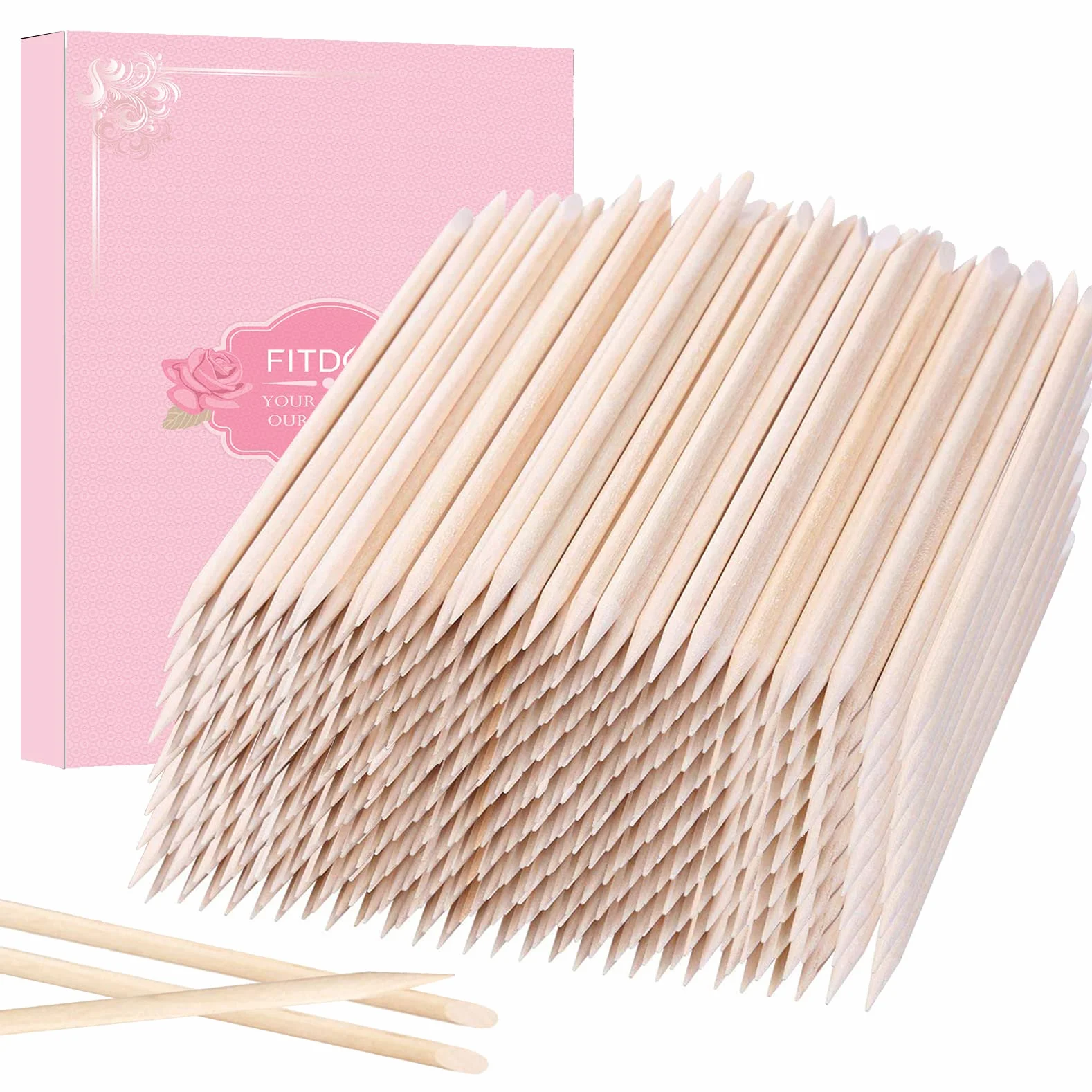 FITDON Bâton de Cuticule en Bois 210 Pièces pour Manucure et Pédicure