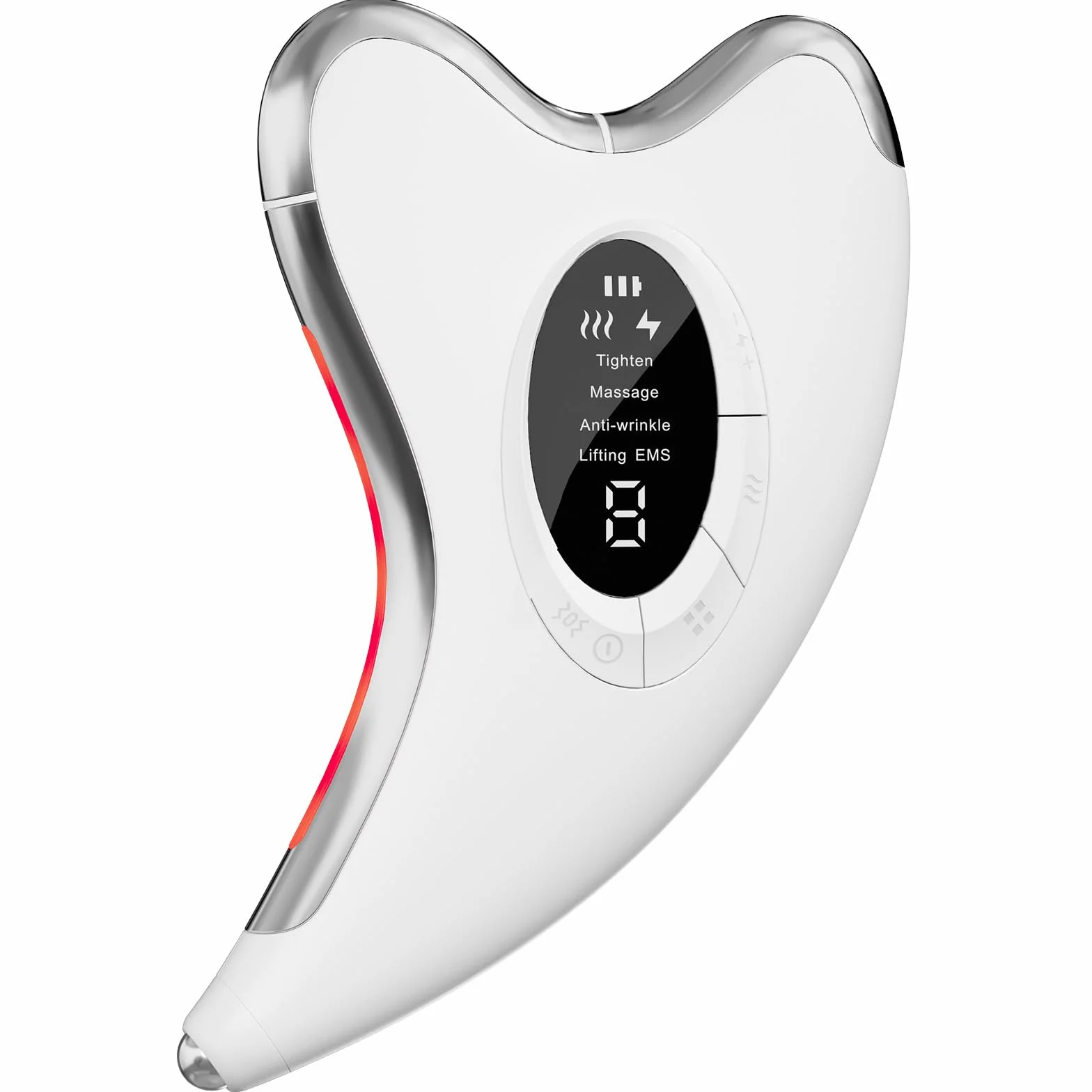Profey Gua Sha EMS - Appareil de Massage Visage avec Chaleur 45℃, Vibration, Lifting EMS 9 Niveaux, 4 Modes, LED Bleu/Jaune/Rouge - Anti-Vieillissement et Anti-Rides