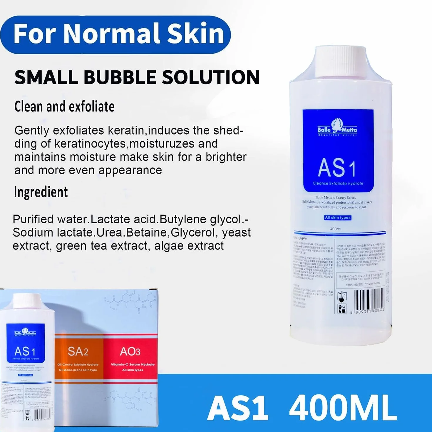 Aqua Peel Solution 400ml Soins de la Peau Faciale Nettoyant Hydratant