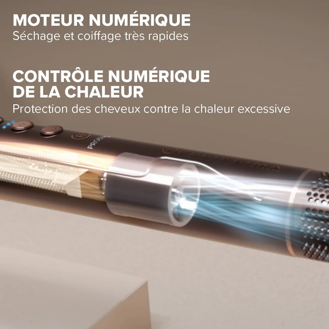 Bellissima Brosse Soufflante Styler Prodigy 1200W - Technologie Coanda - Boucles, Ondulations, Volume - 3 Températures - 6 Accessoires
