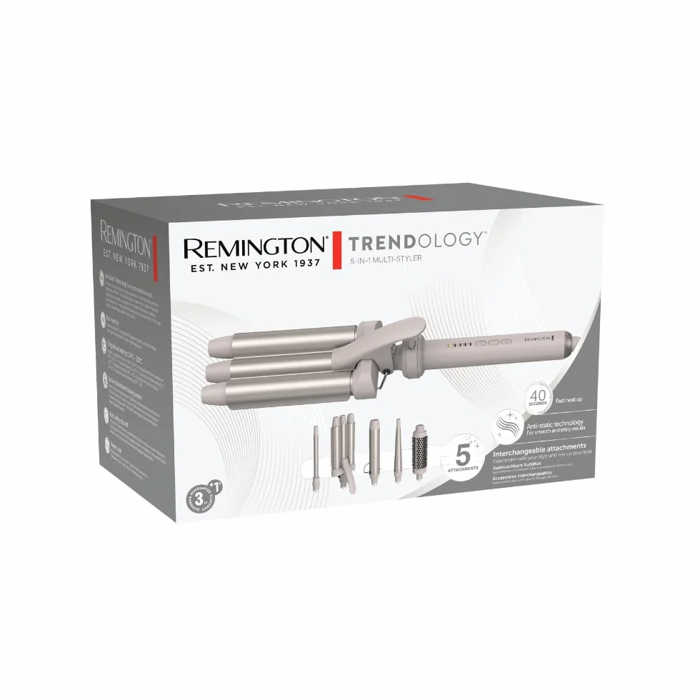 Remington Boucleur à cheveux 5en1 CI41MS5E51 écran LED 130°C-210°C 3 accessoires 13-33mm