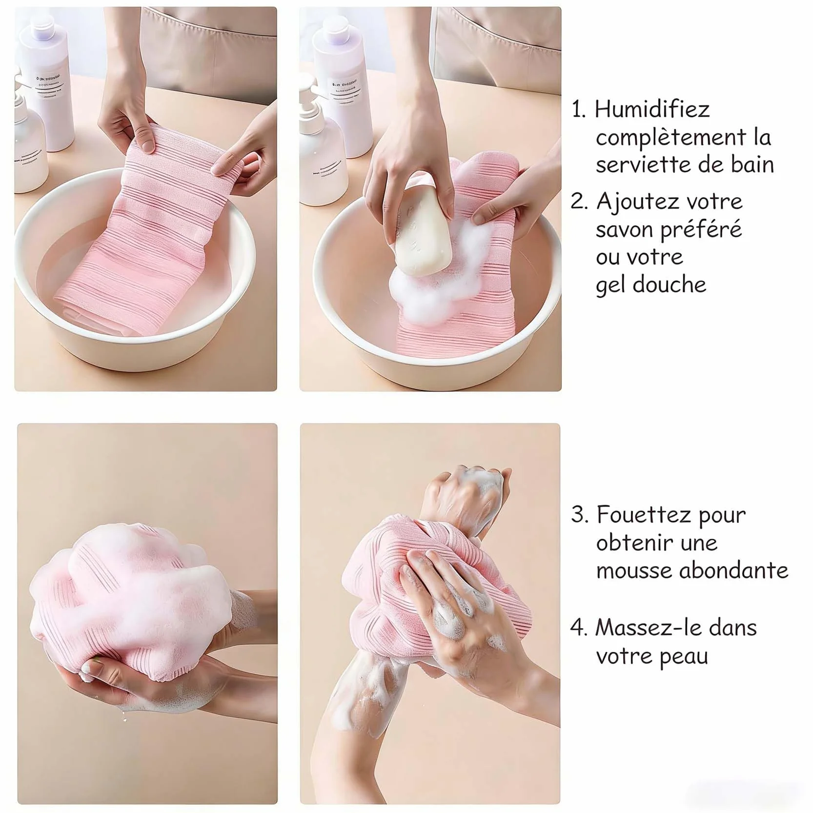 Serviette De Douche Exfoliante Ecovia 4PCS