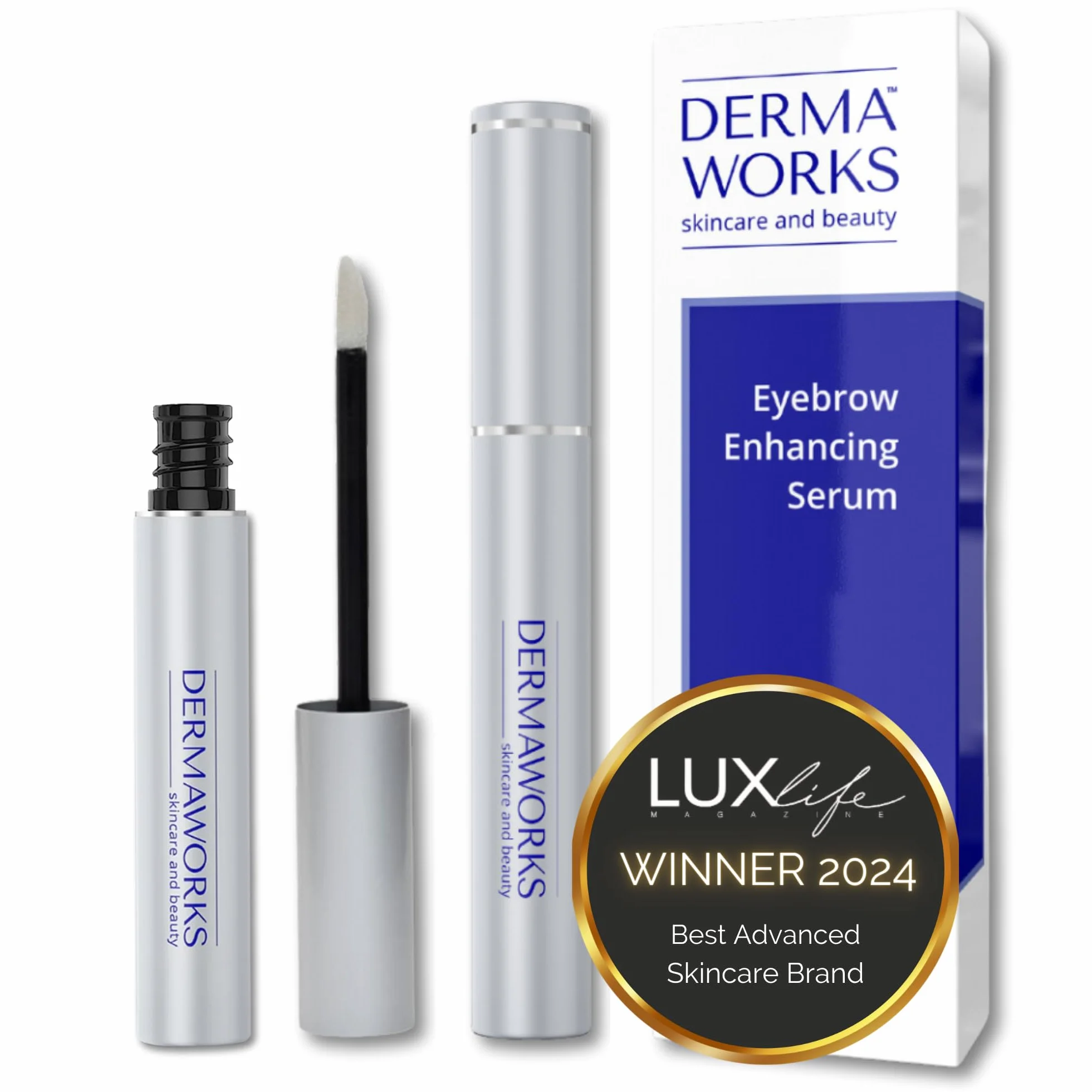 SERUM SOURCILS POUSSE FORMULE AVANCEE DERMAWORKS - Alternative Huile Ricin Maquillage Semi-Permanent Sourcils Fournis Epais 60 Jours