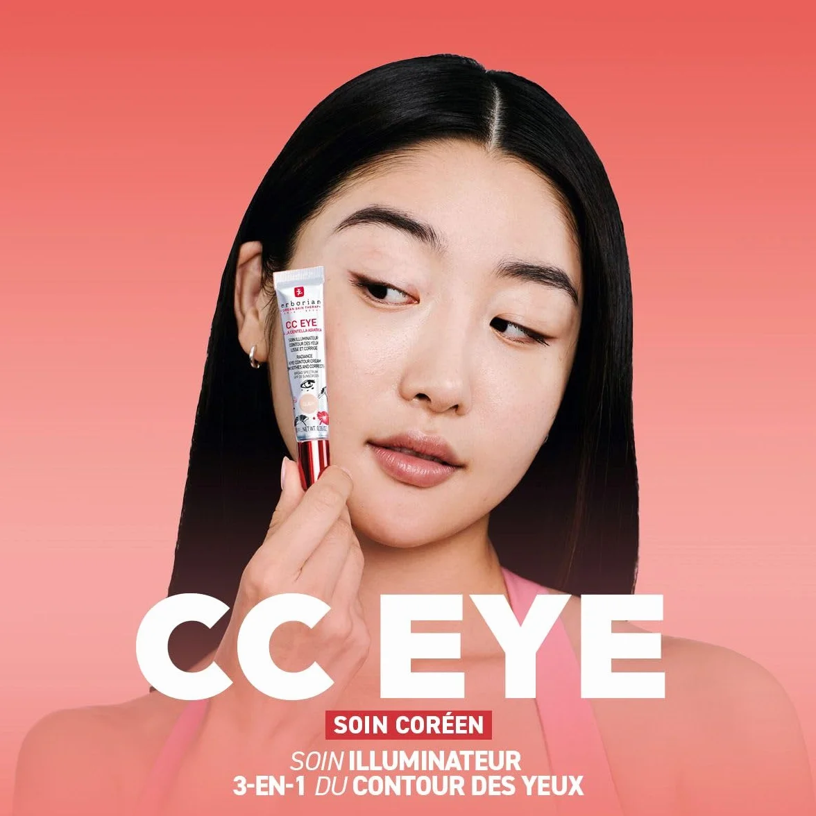 Erborian CC Eye Crème Contour des Yeux Centella Asiatica Soin Hydratant Illuminateur Correcteur Teinté SPF 20 Lisse Corrige Cernes