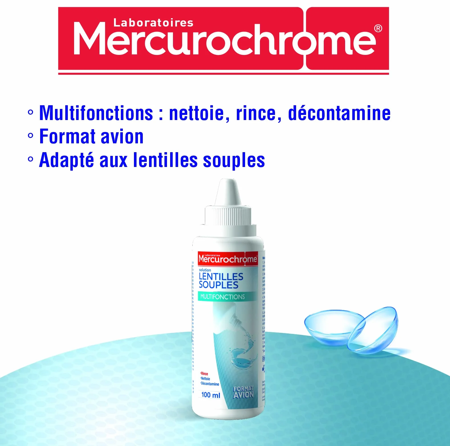 MERCUROCHROME Solution Lentilles Souples Multifonctions 100mL