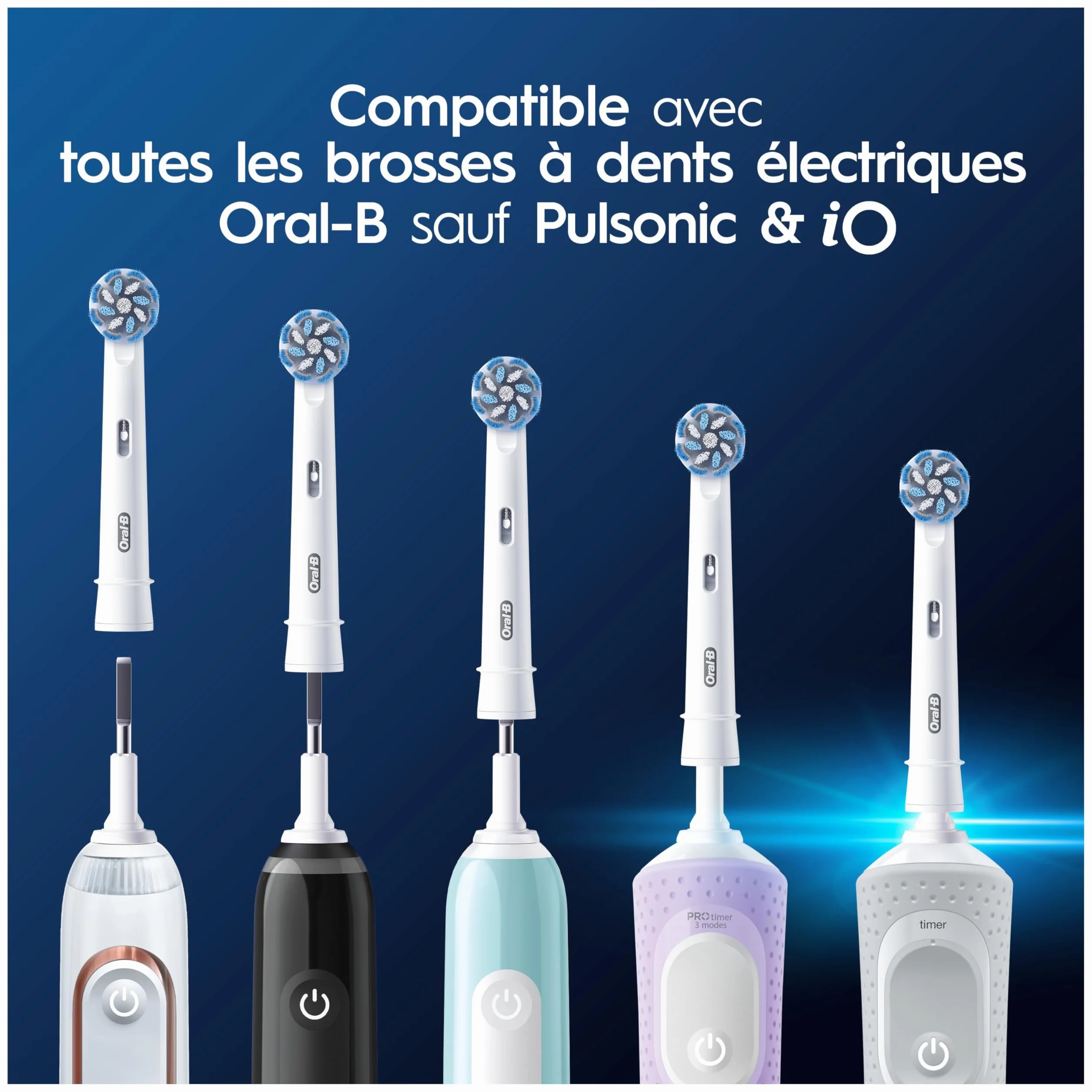 Oral-B Brossettes de Rechange Sensitive Clean, Lot de 12, Blanches – Recharges Brosse à Dents Électrique Pro avec Brins Ultra Doux