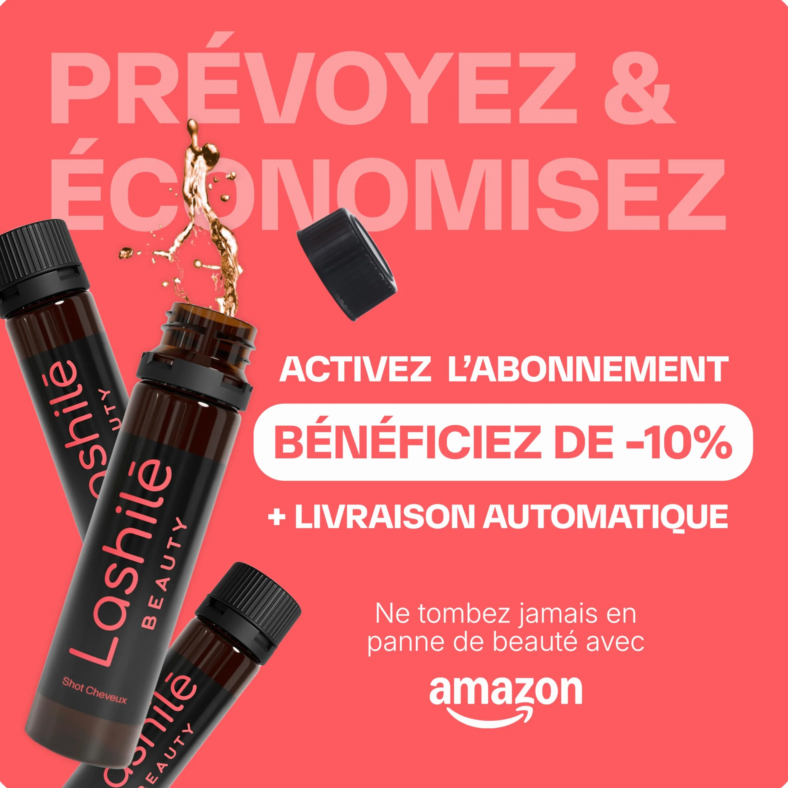 Lashilé Beauty Complément Alimentaire Cheveux 3 en 1 Anti-chute Croissance Fortification Programme 14 Jours