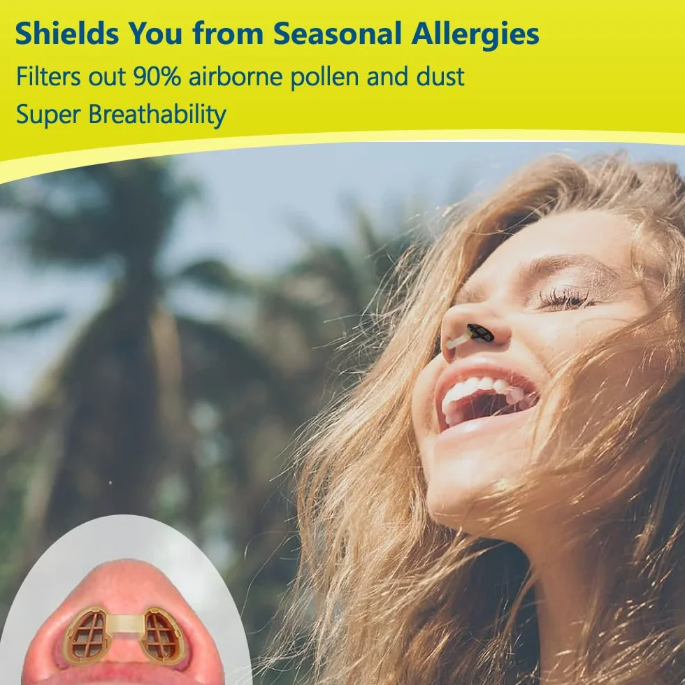 Allerscreen Filtre Nasal – Protection allergies saisonnières acariens, respirant, réutilisable, ajustement idéal quotidien (Coffret S/M/L/XL)
