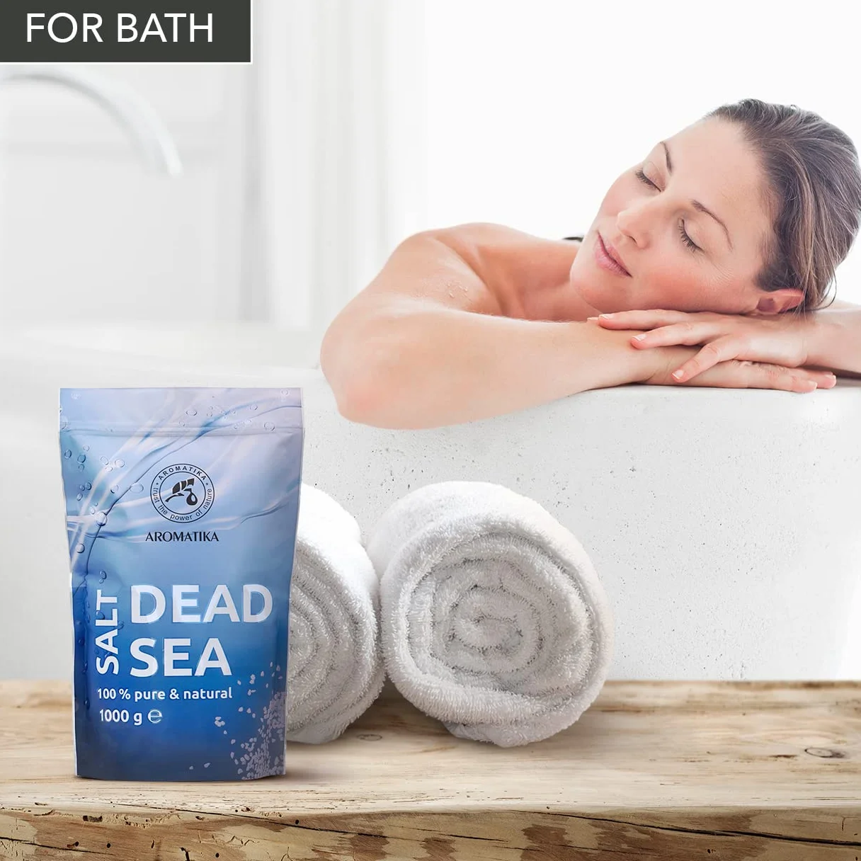 Sel de Mer Morte 1000g (zipper) - Pur et Naturel 1Kg - Idéal pour Bien Dormir - Soulagement du Stress - Bain - Beauté - Relaxant - Sels de Bain - Bath Salt Dead Sea
