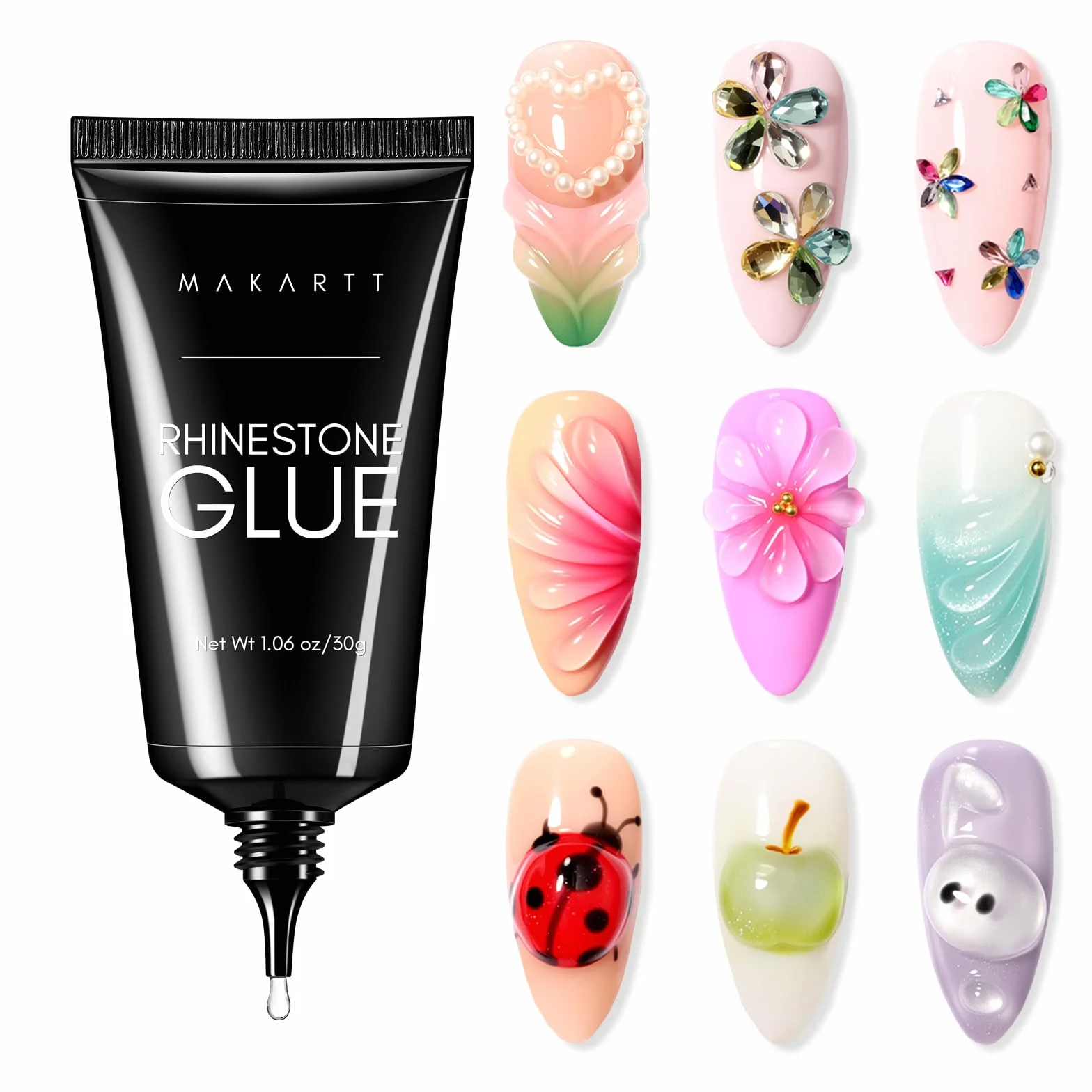 Makartt Gel 3D Nail Art Rhinestone Glue 30ml Super Fort Colle Ongles Strass