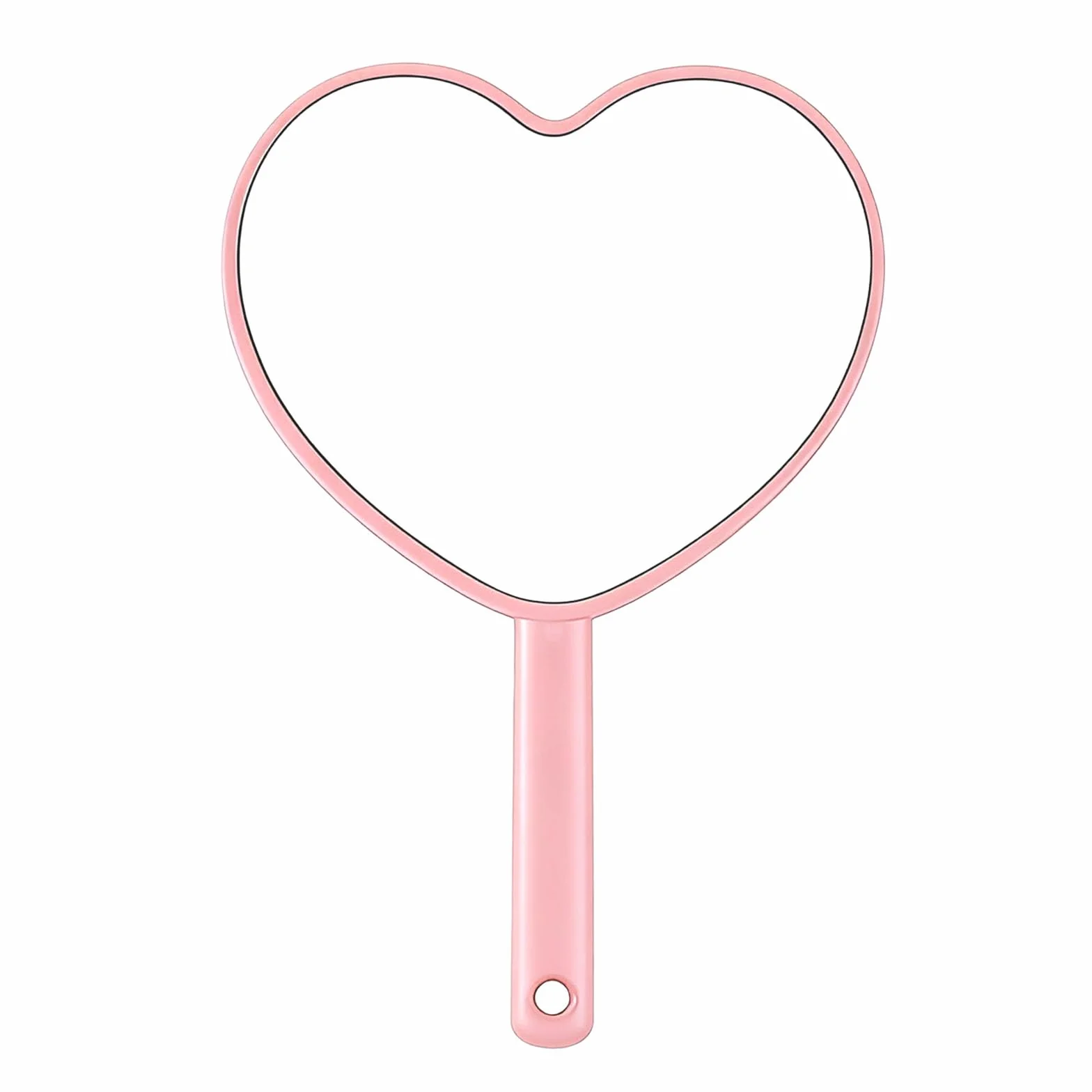 Miroir à main forme coeur 12 x 8 cm miroir cosmétique portable rose