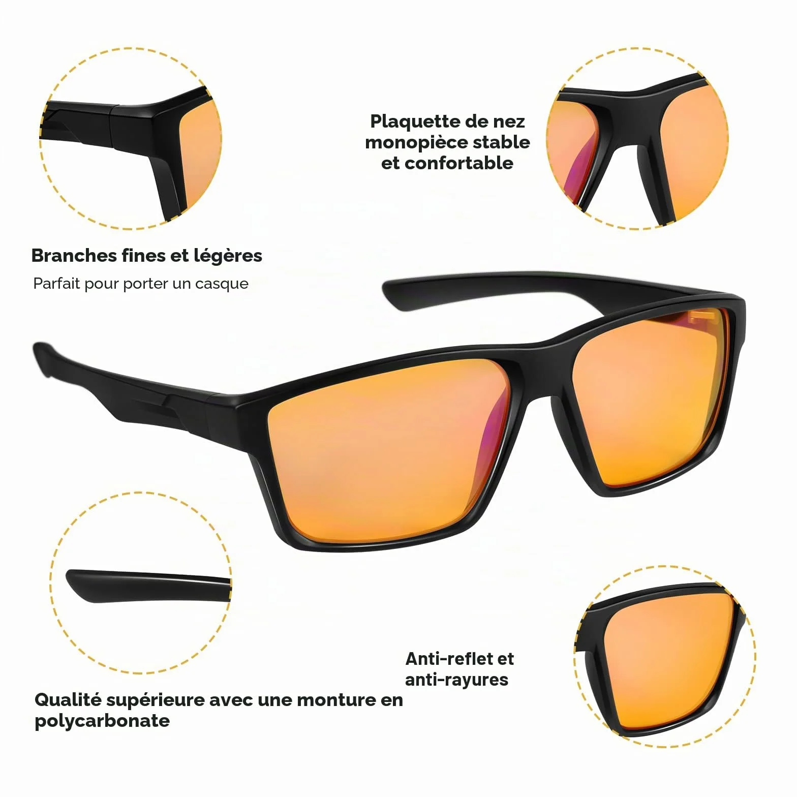 Lunettes Anti Lumière Bleue Gaming Verres Jaunes Anti-UV pour Écran PC Console