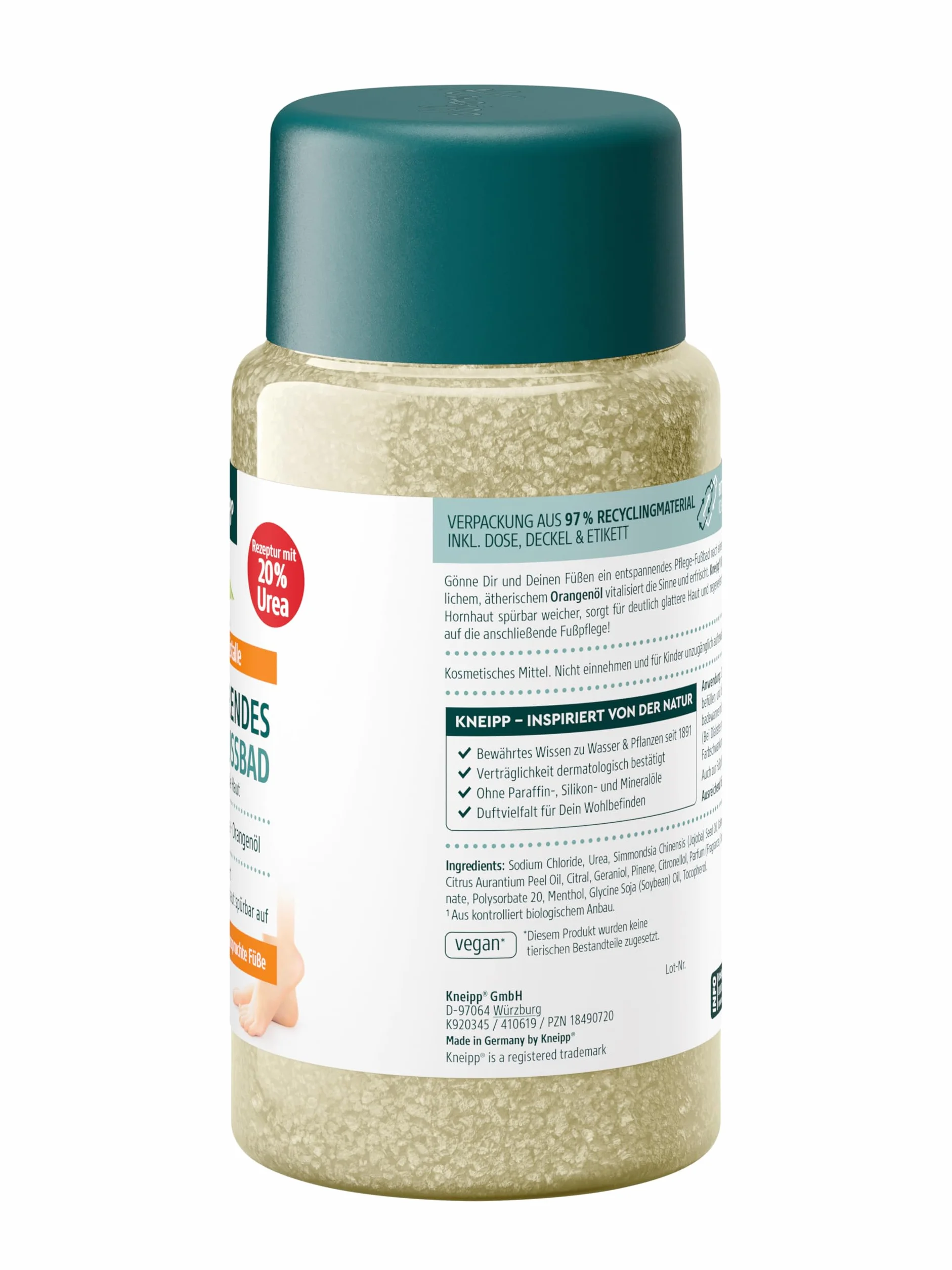 Kneipp Cristaux de bain de pieds Huile d'orange au calendula 600 g