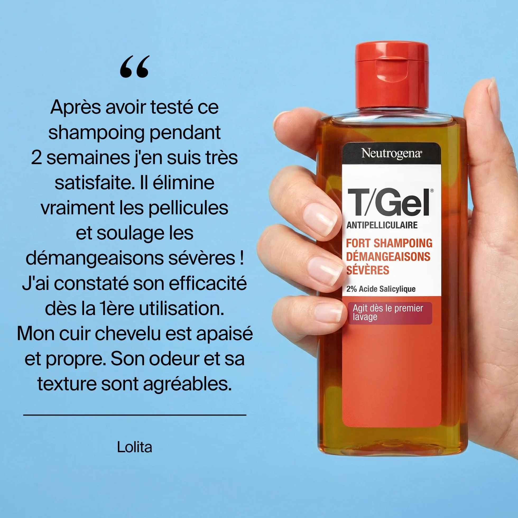 Neutrogena Shampoing Antipelliculaire T/Gel Fort Démangeaisons Sévères 250 mL