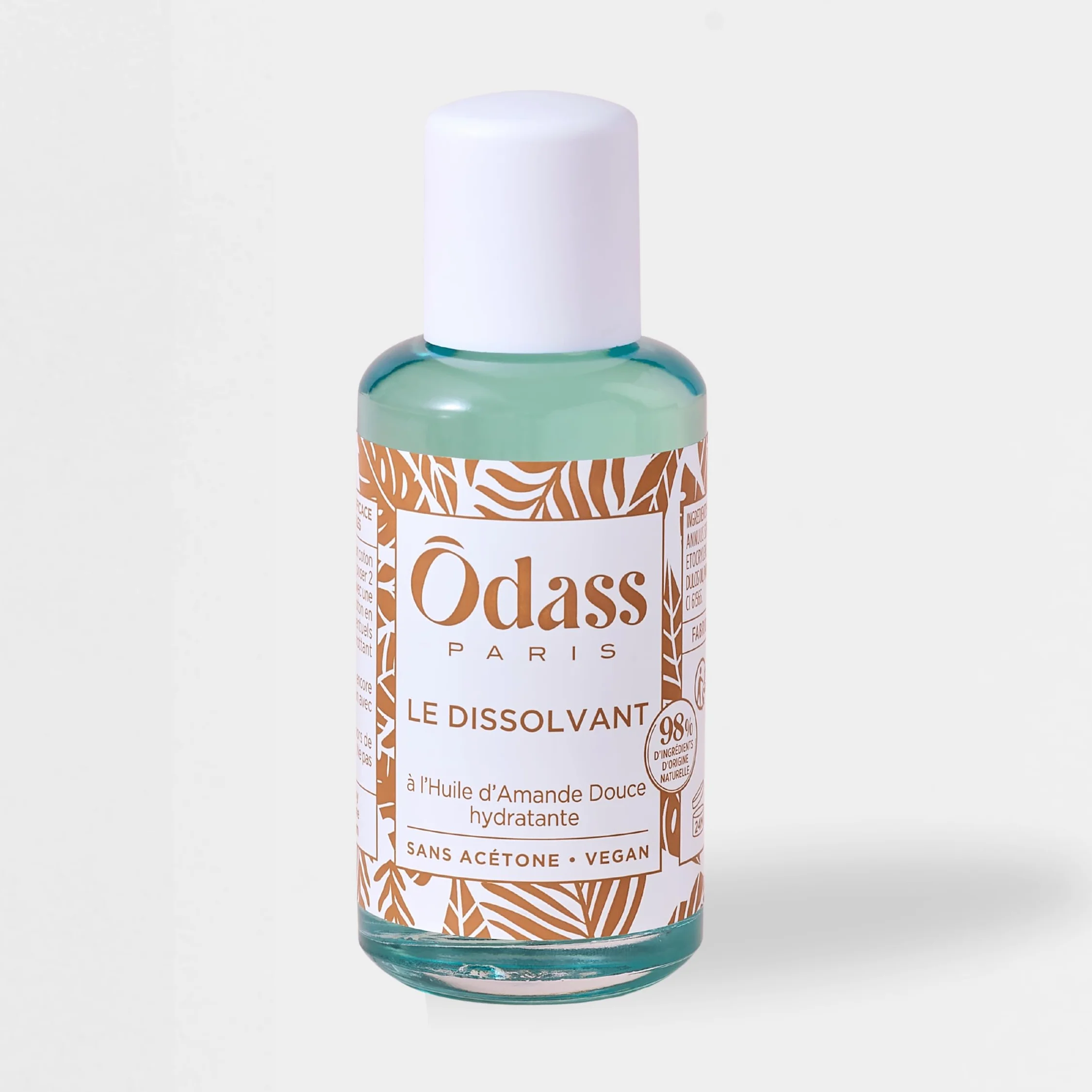 Odass Paris Le Dissolvant Sans Acétone Bio Sourcé 98% d'Origine Naturelle Huile d'Amande Douce Fabriqué en France 100ml