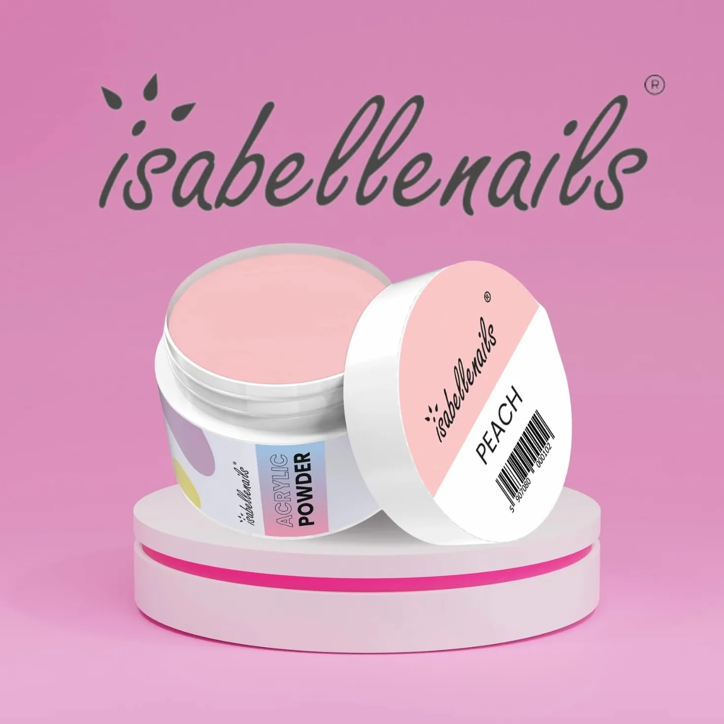Isabellenails Poudre acrylique pour ongles professionnelle extensions modelage pêche 15 ml