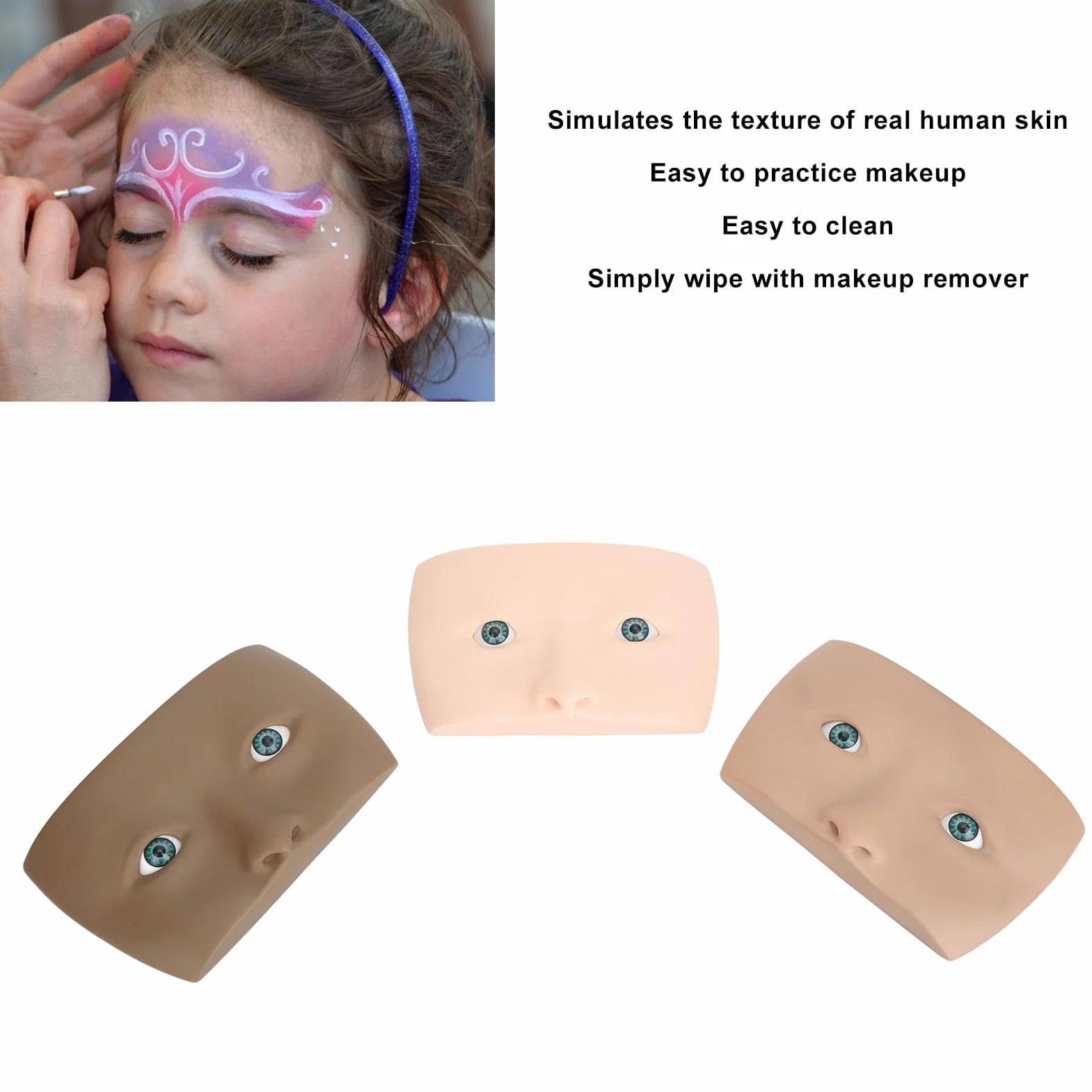 Planche de pratique de maquillage pour le visage, planche de pratique de maquillage pour les yeux, planche de pratique de maquillage pour les yeux, mannequin de maquillage