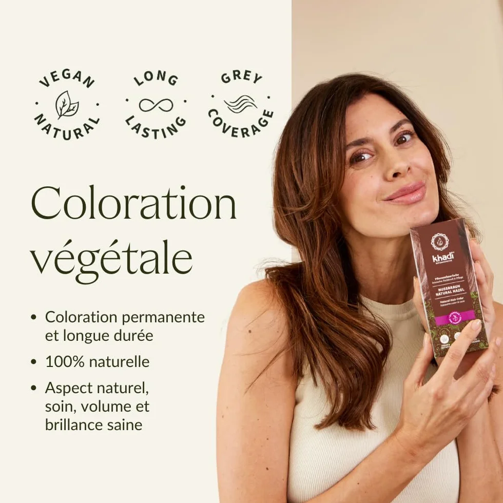 khadi CHÂTAIN NOISETTE Coloration végétale 100g naturelle 100%